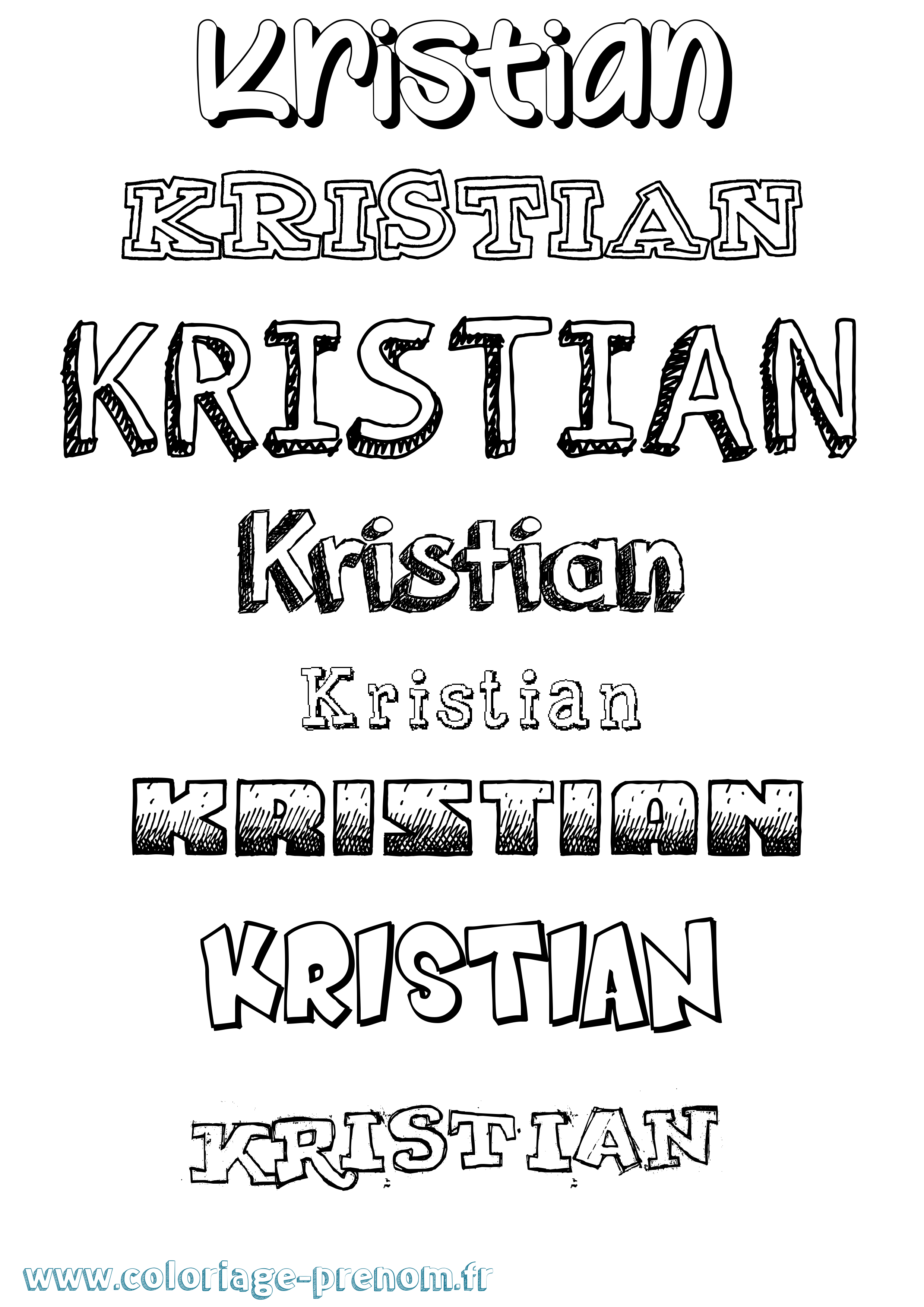 Coloriage Kristian Dessiné Coloriage prénom Kristian Dessiné