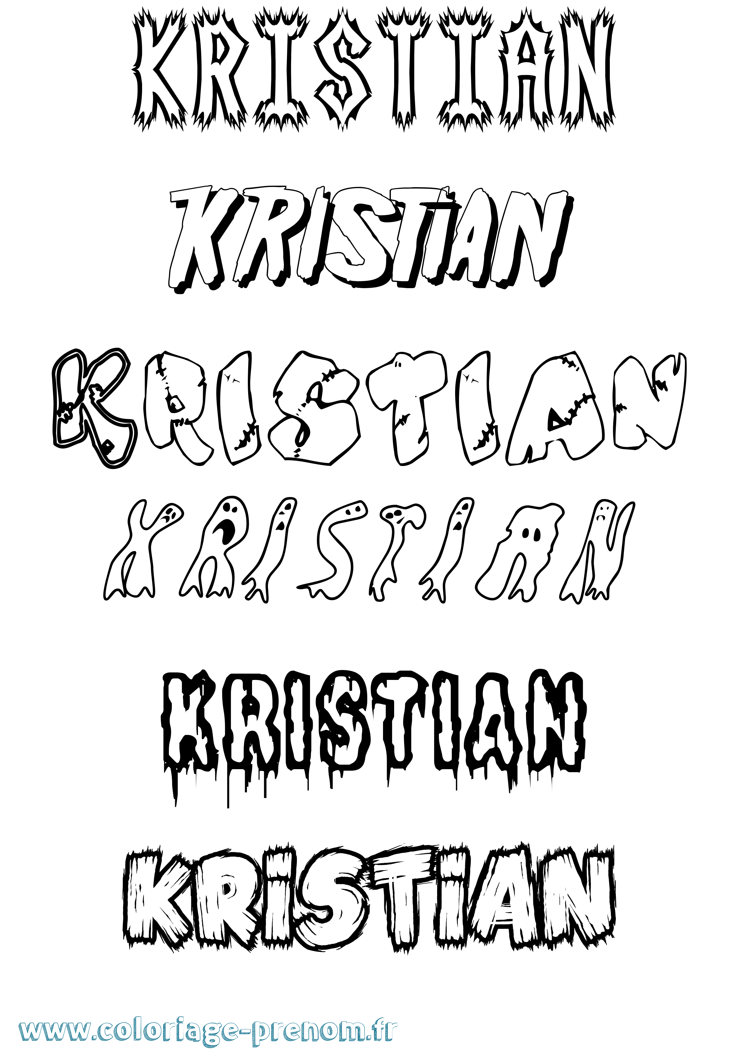 Coloriage Kristian Frisson Coloriage prénom Kristian Frisson