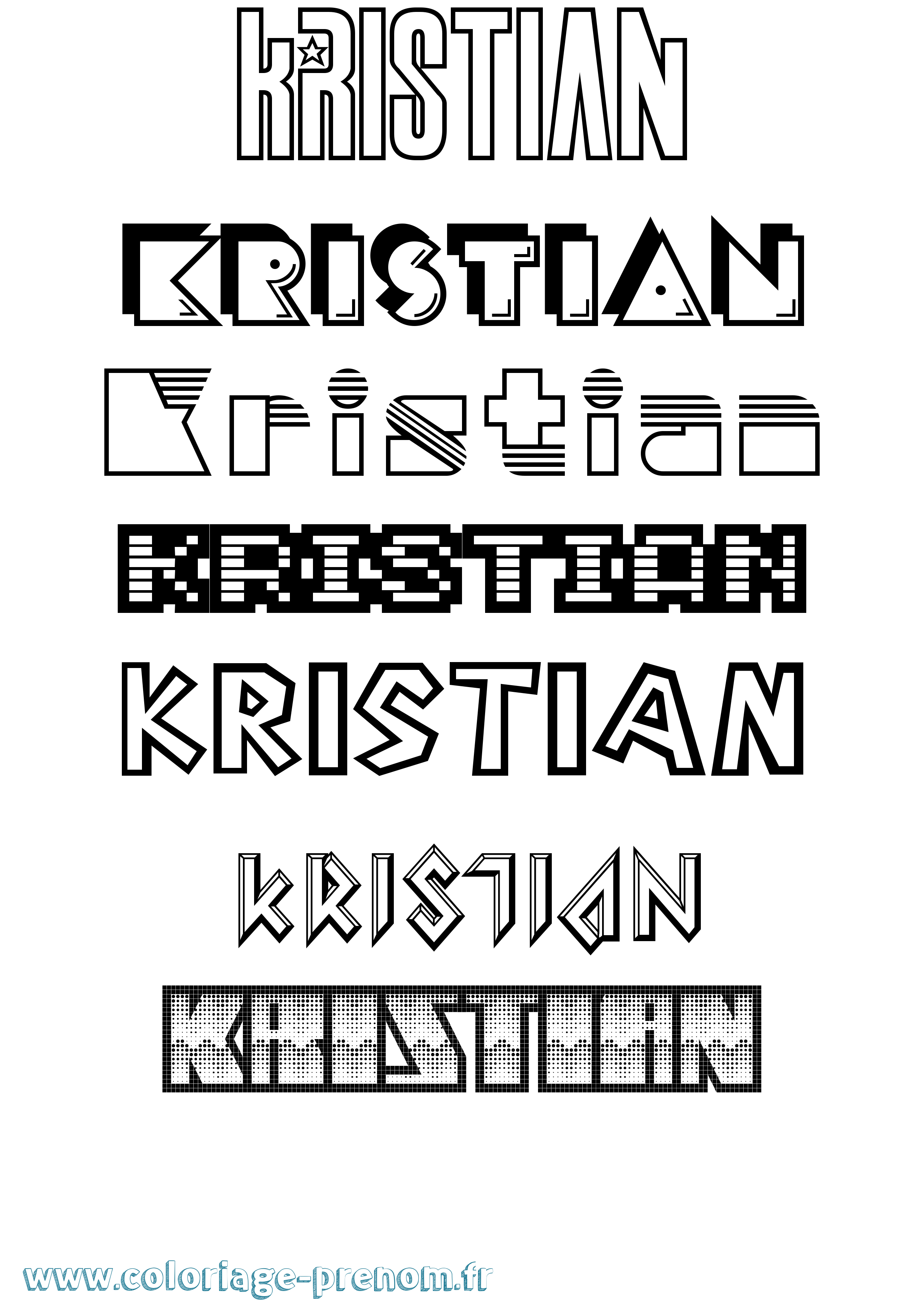 Coloriage Kristian Jeux Vidéos Coloriage prénom Kristian Jeux Vidéos
