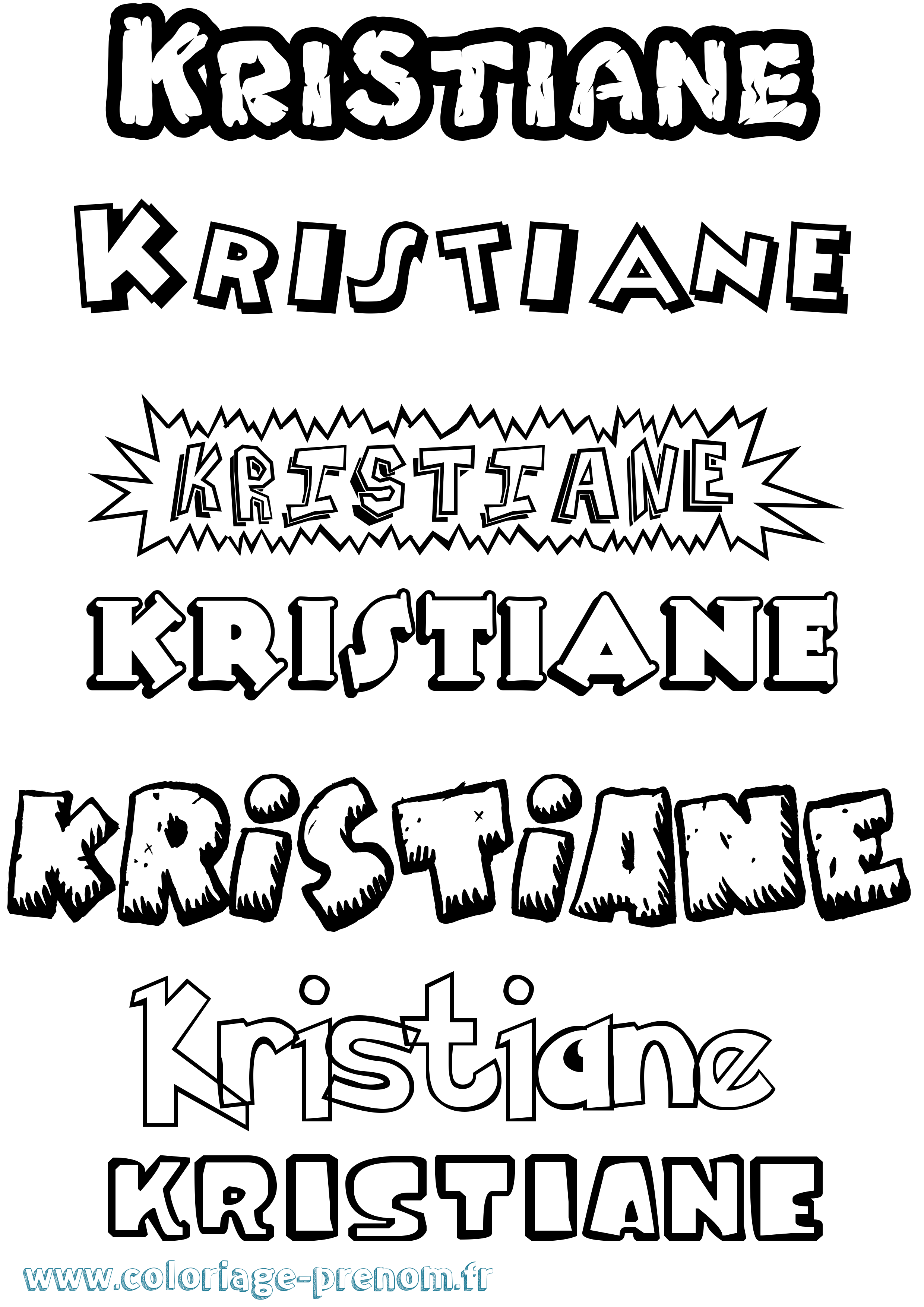 Coloriage Kristiane Dessin Animé Coloriage prénom Kristiane Dessin Animé
