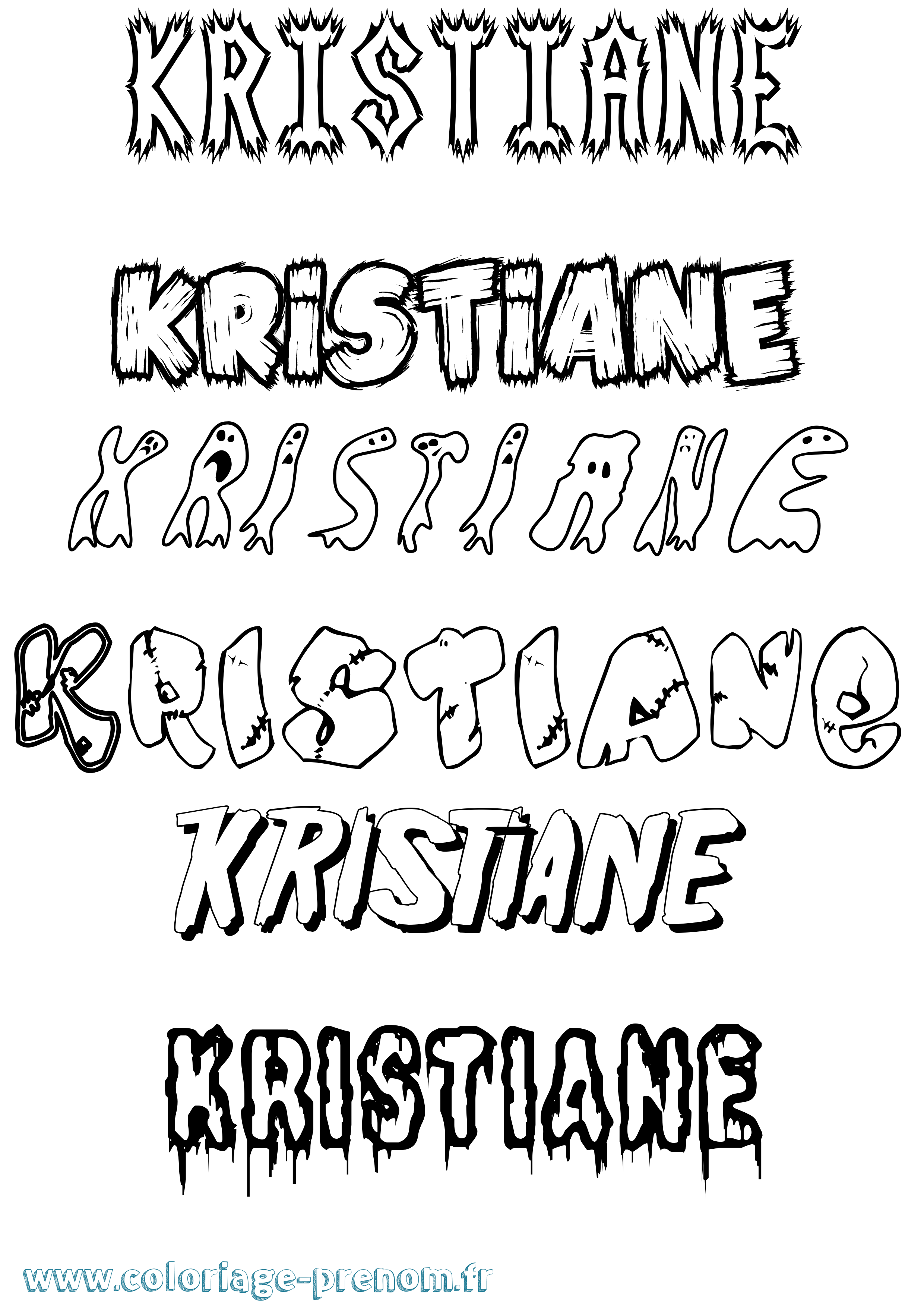 Coloriage Kristiane Frisson Coloriage prénom Kristiane Frisson