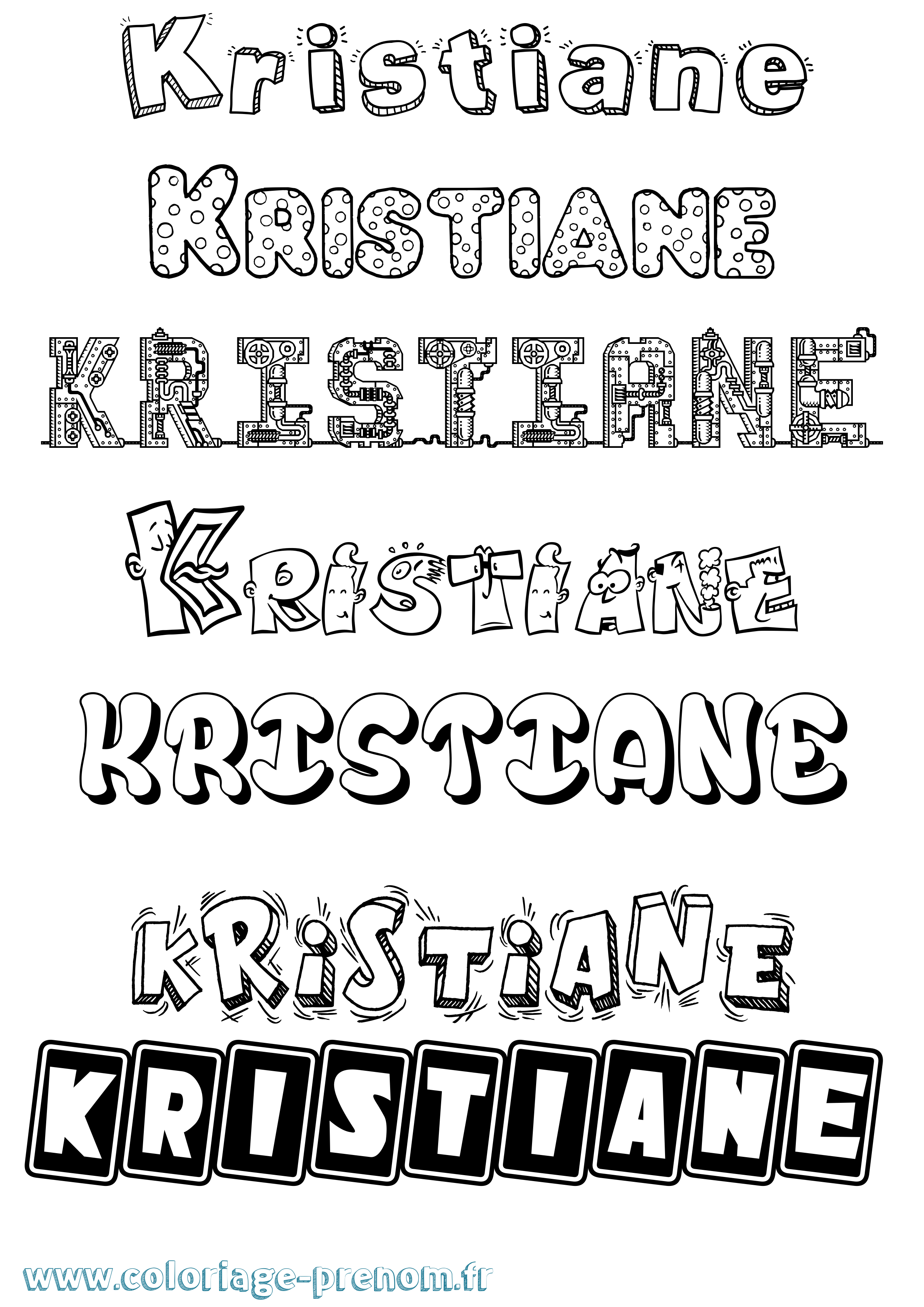 Coloriage Kristiane Fun Coloriage prénom Kristiane Fun