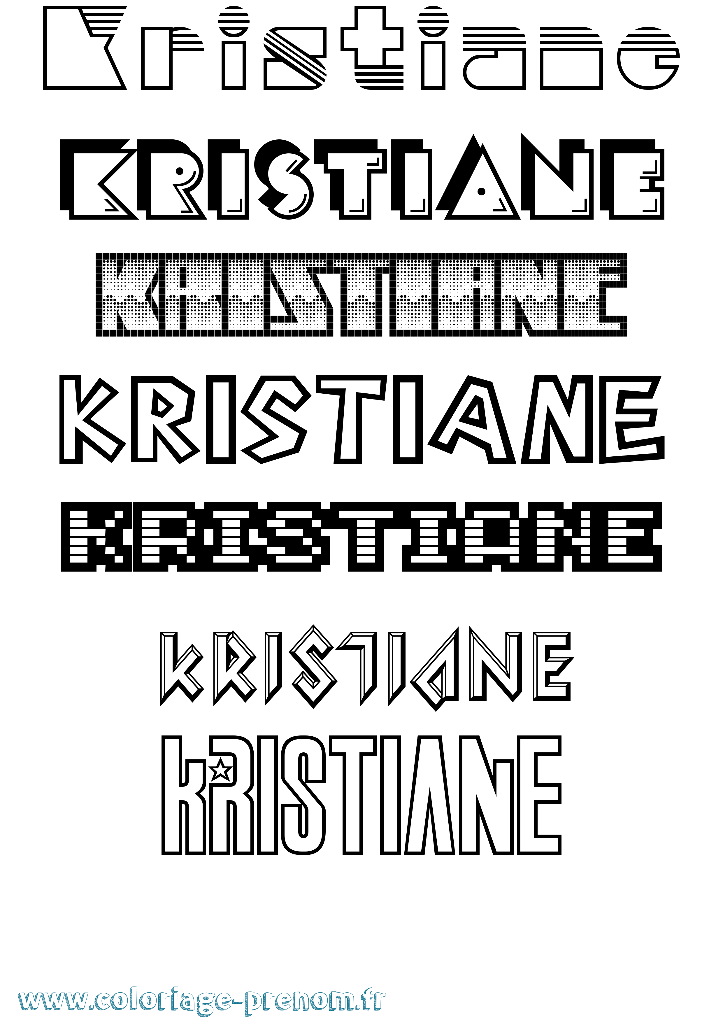 Coloriage Kristiane Jeux Vidéos Coloriage prénom Kristiane Jeux Vidéos