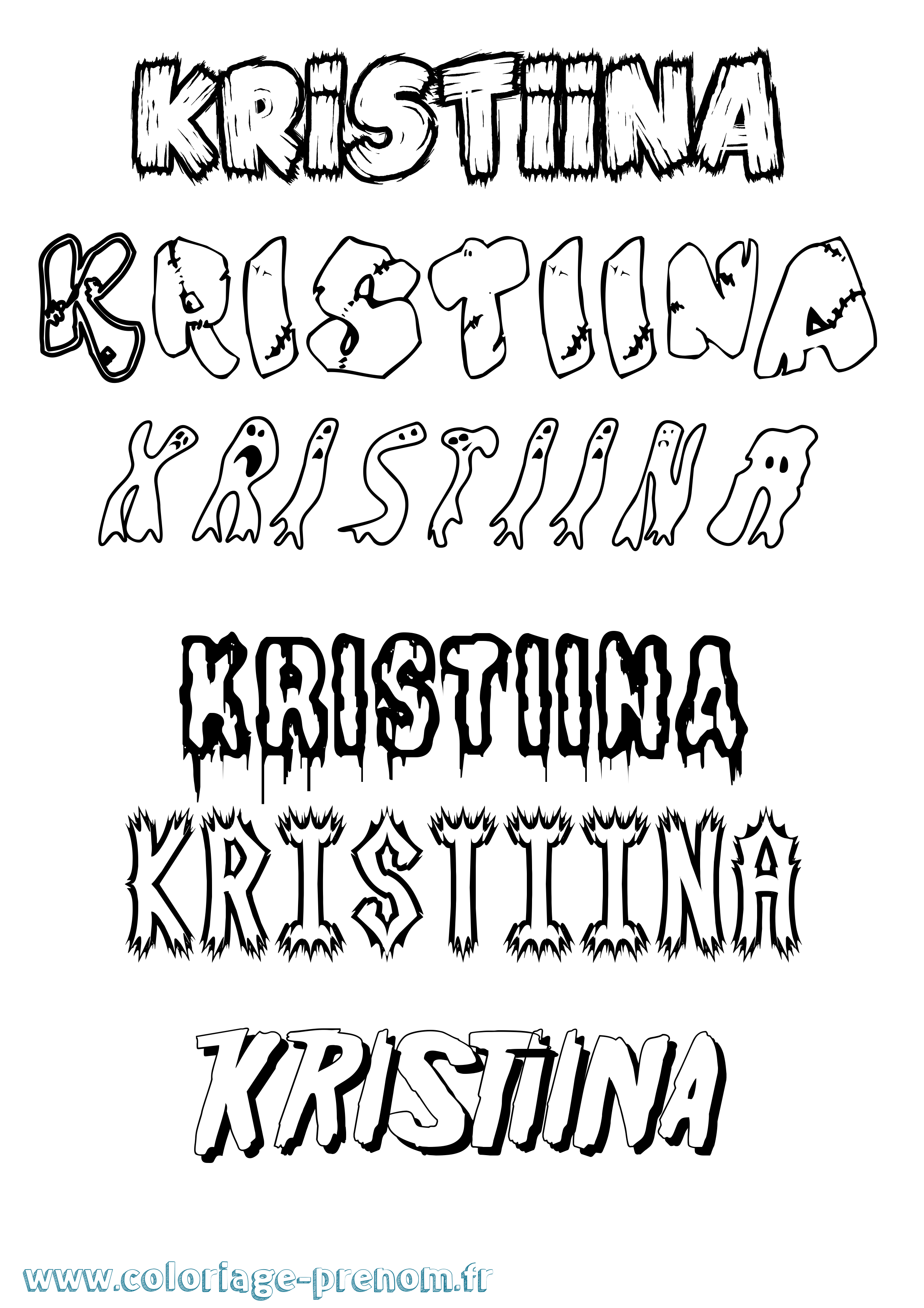 Coloriage Kristiina Frisson Coloriage prénom Kristiina Frisson