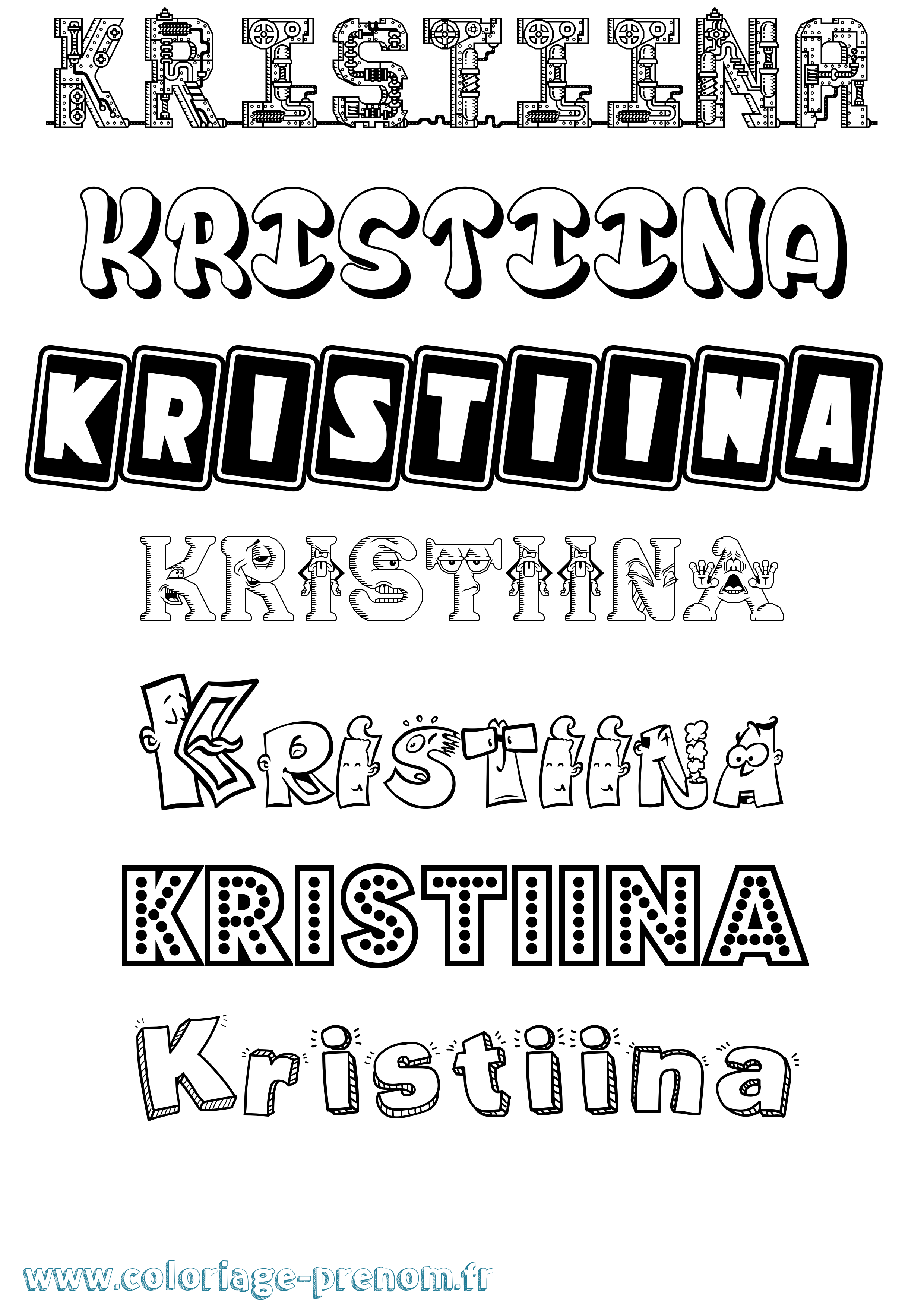 Coloriage Kristiina Fun Coloriage prénom Kristiina Fun