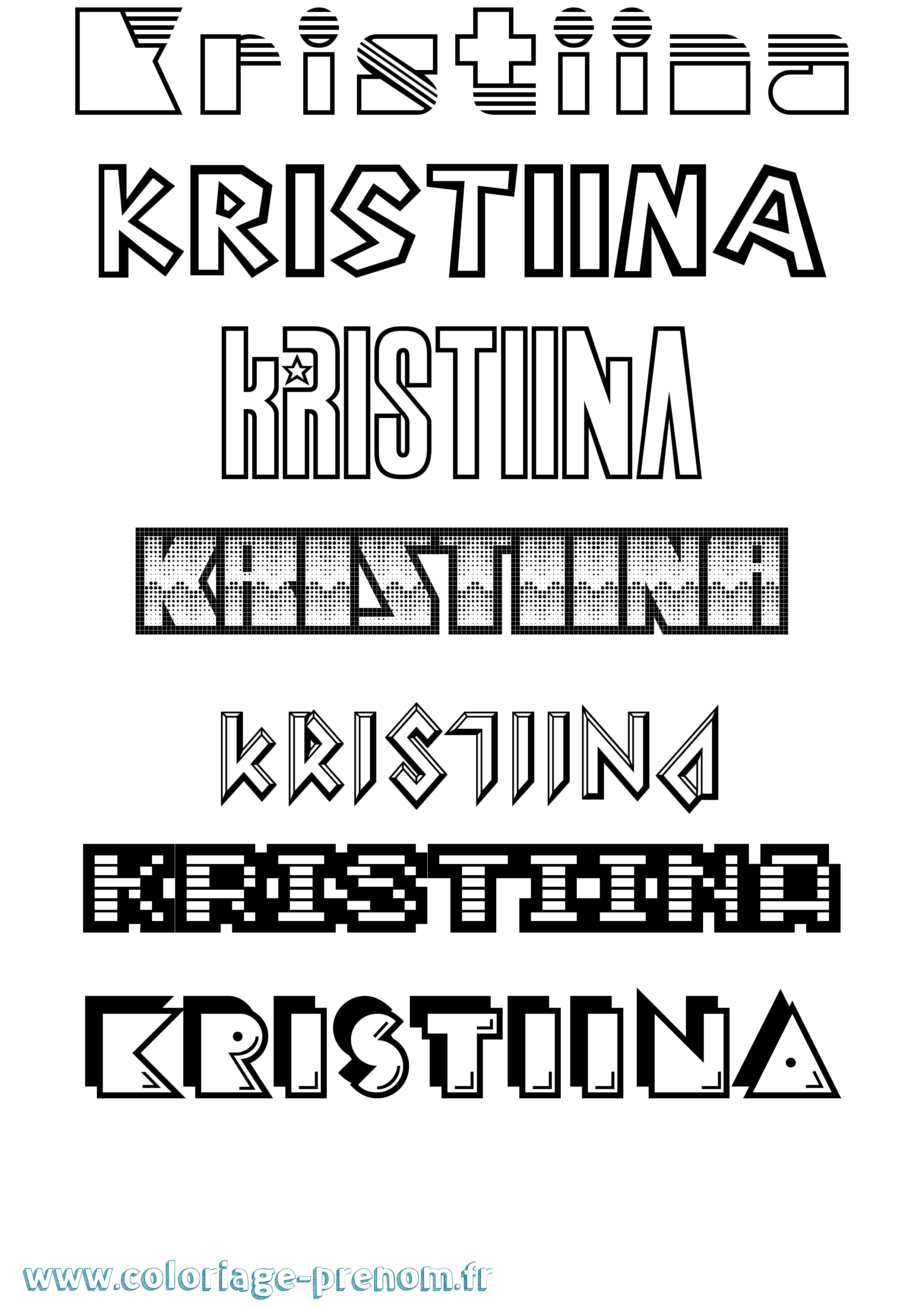 Coloriage Kristiina Jeux Vidéos Coloriage prénom Kristiina Jeux Vidéos