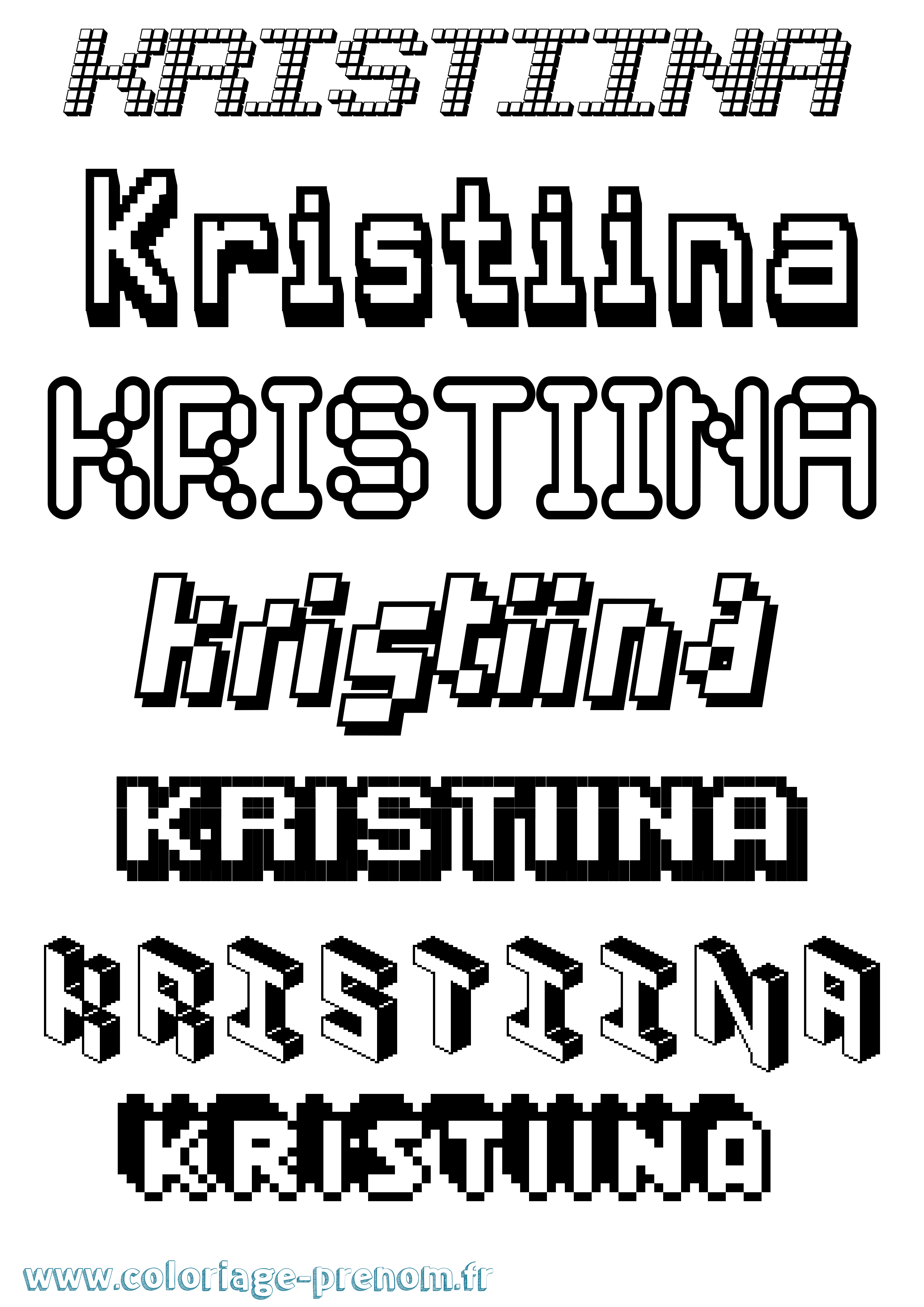 Coloriage Kristiina Pixel Coloriage prénom Kristiina Pixel
