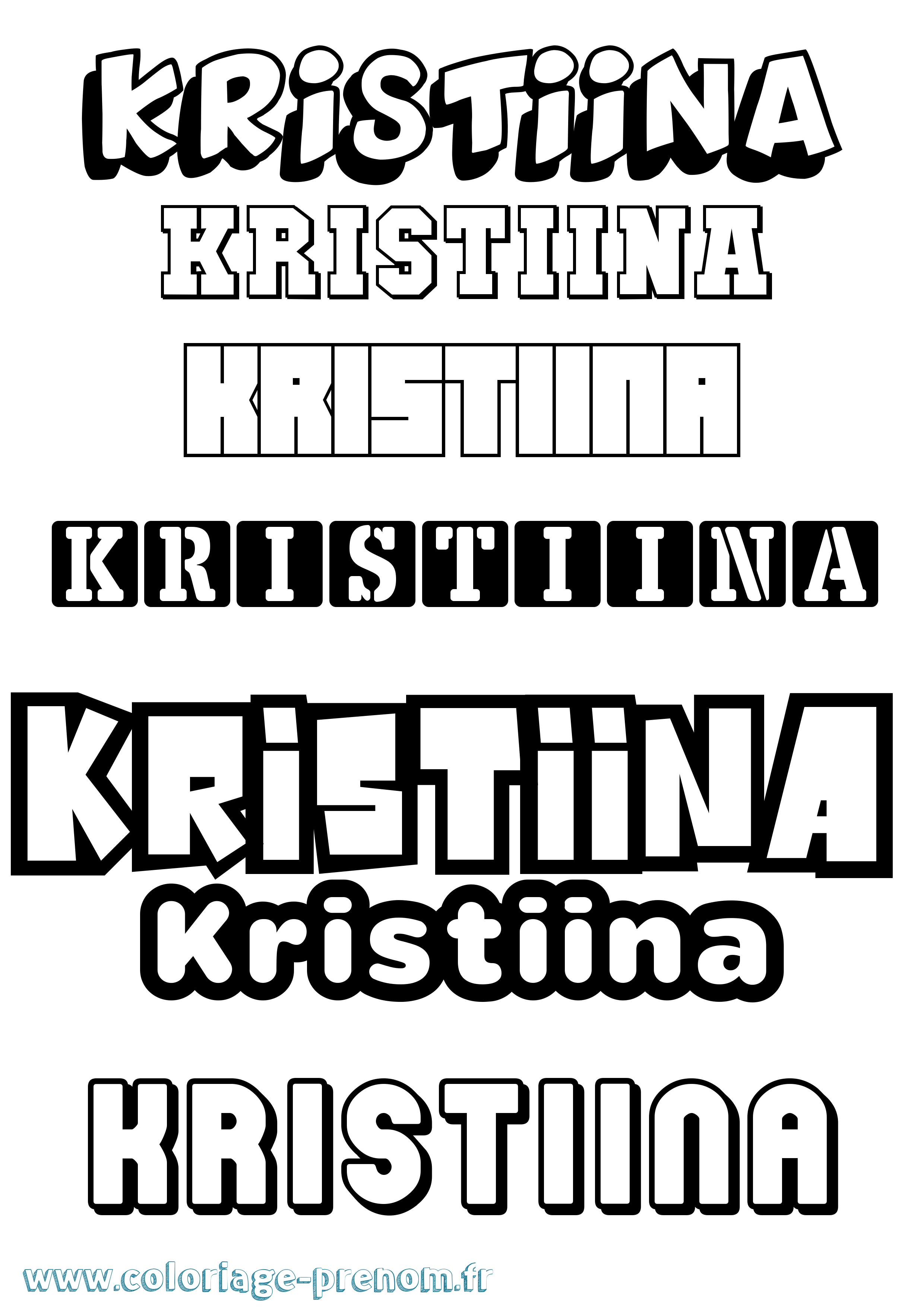 Coloriage Kristiina Simple Coloriage prénom Kristiina Simple