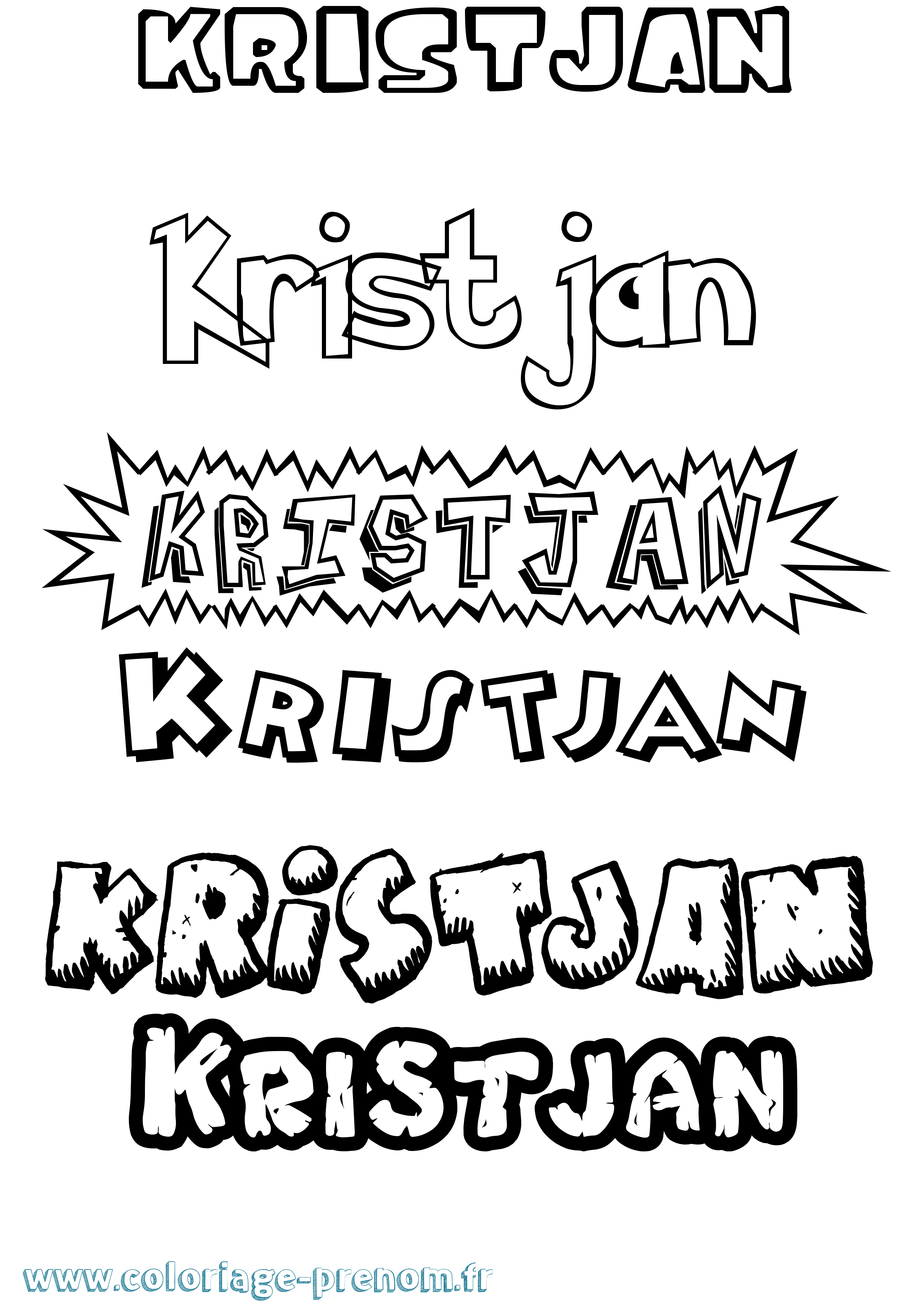 Coloriage Kristjan Dessin Animé Coloriage prénom Kristjan Dessin Animé