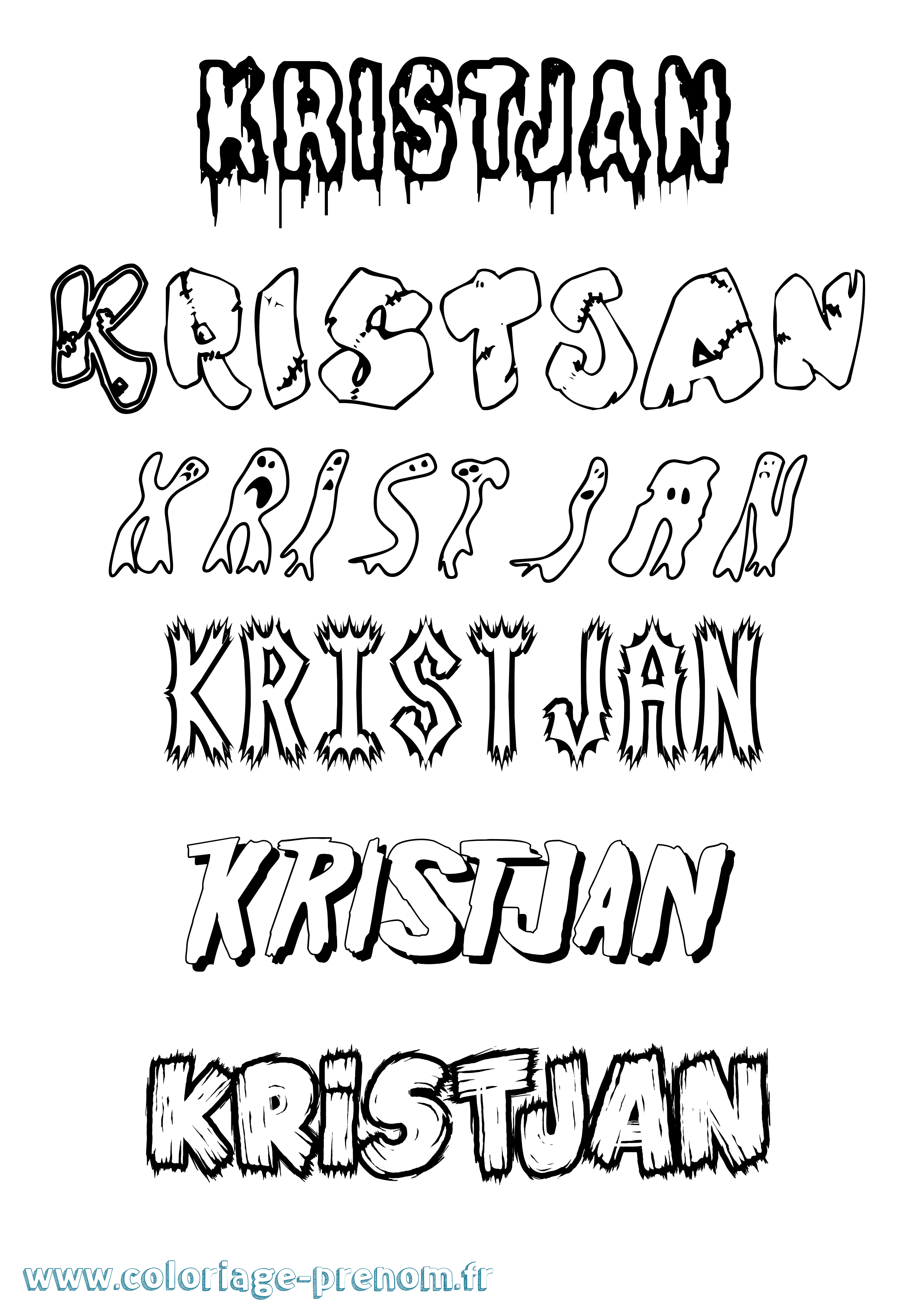 Coloriage Kristjan Frisson Coloriage prénom Kristjan Frisson