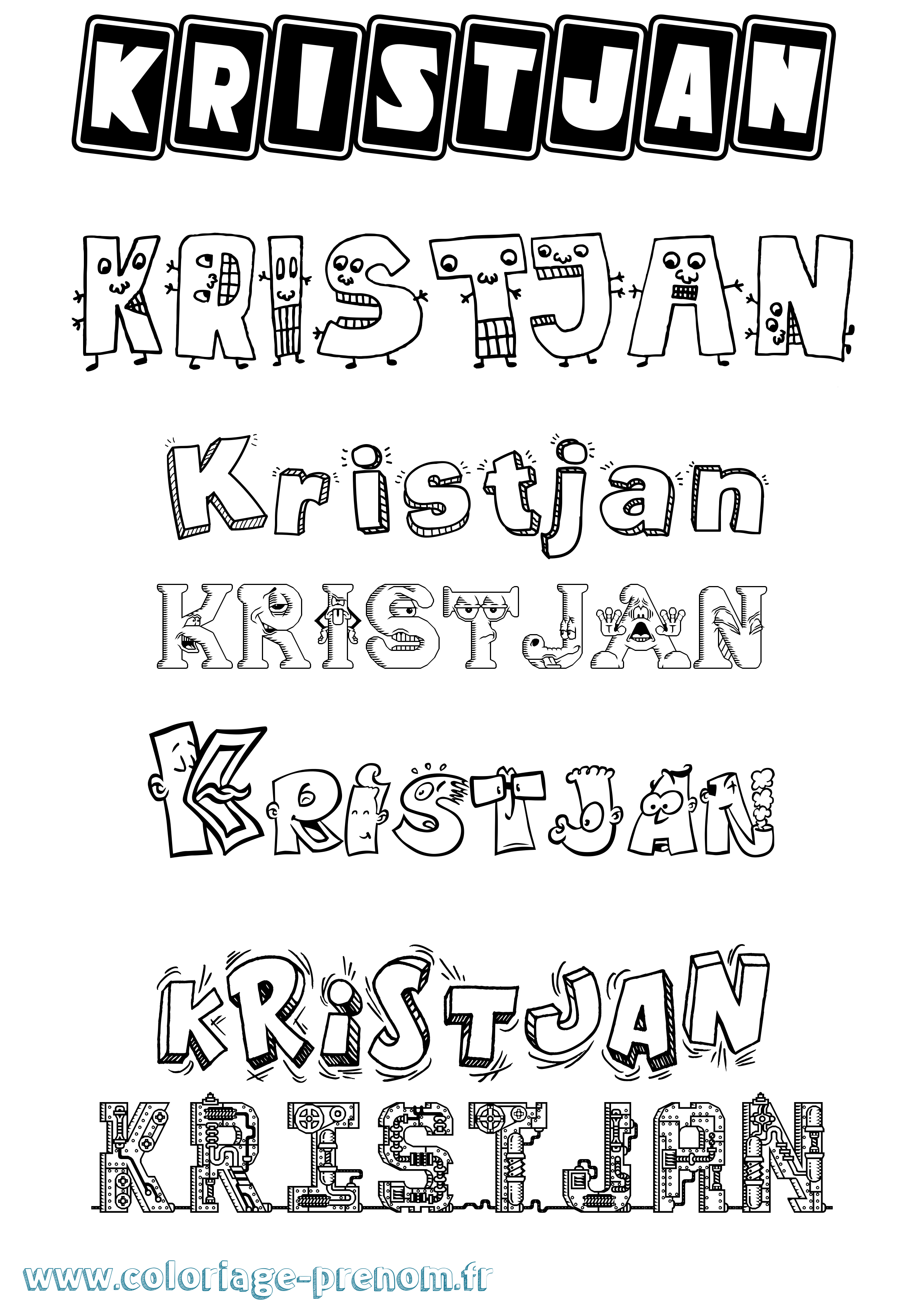 Coloriage Kristjan Fun Coloriage prénom Kristjan Fun