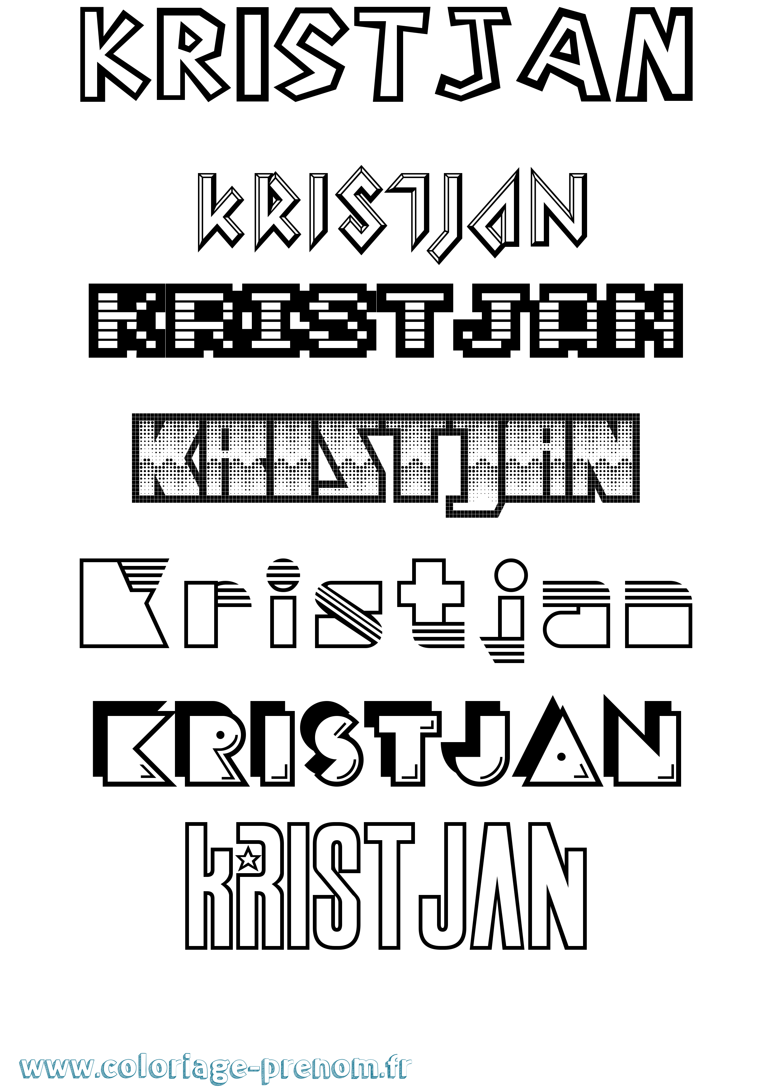 Coloriage Kristjan Jeux Vidéos Coloriage prénom Kristjan Jeux Vidéos