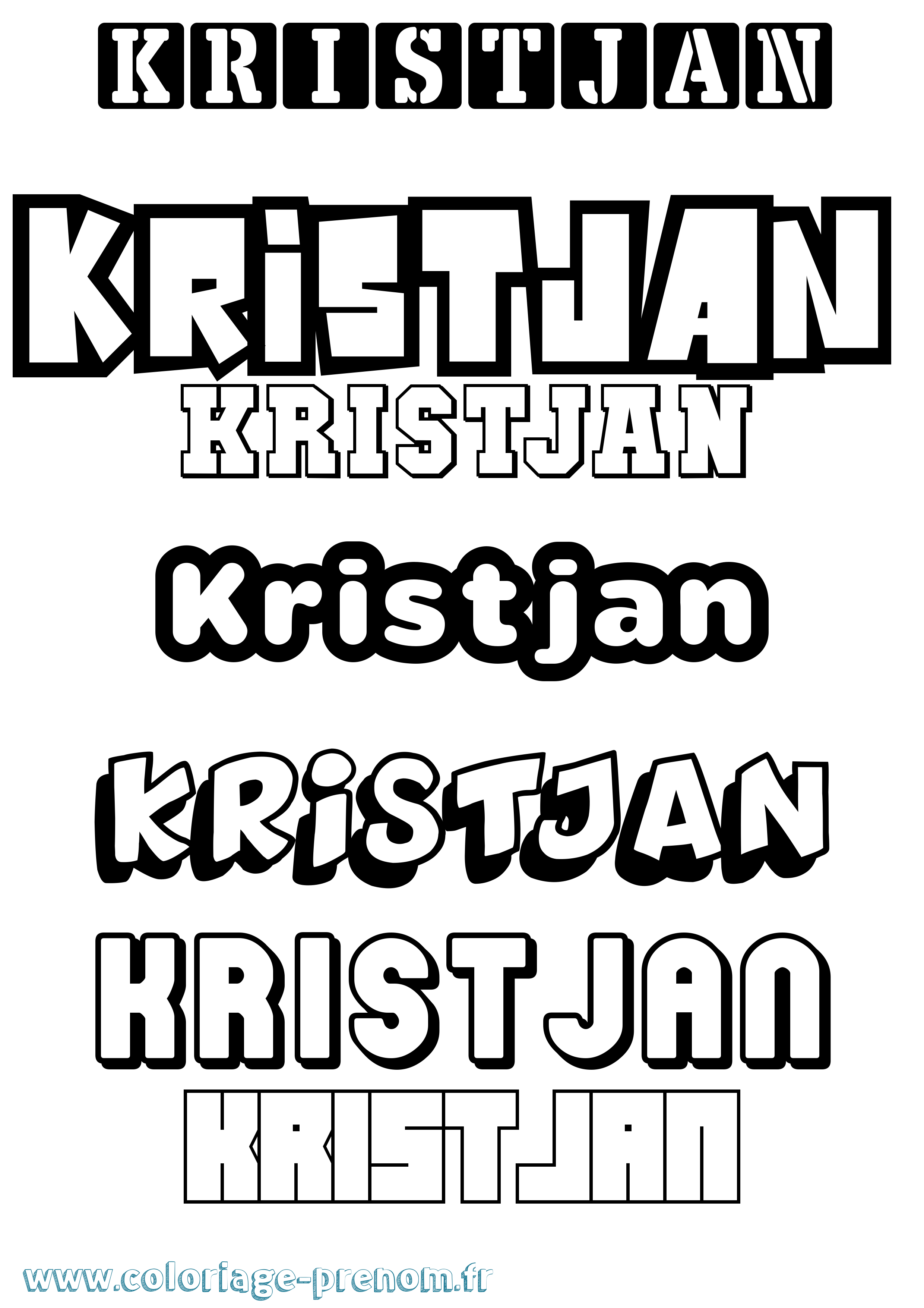 Coloriage Kristjan Simple Coloriage prénom Kristjan Simple