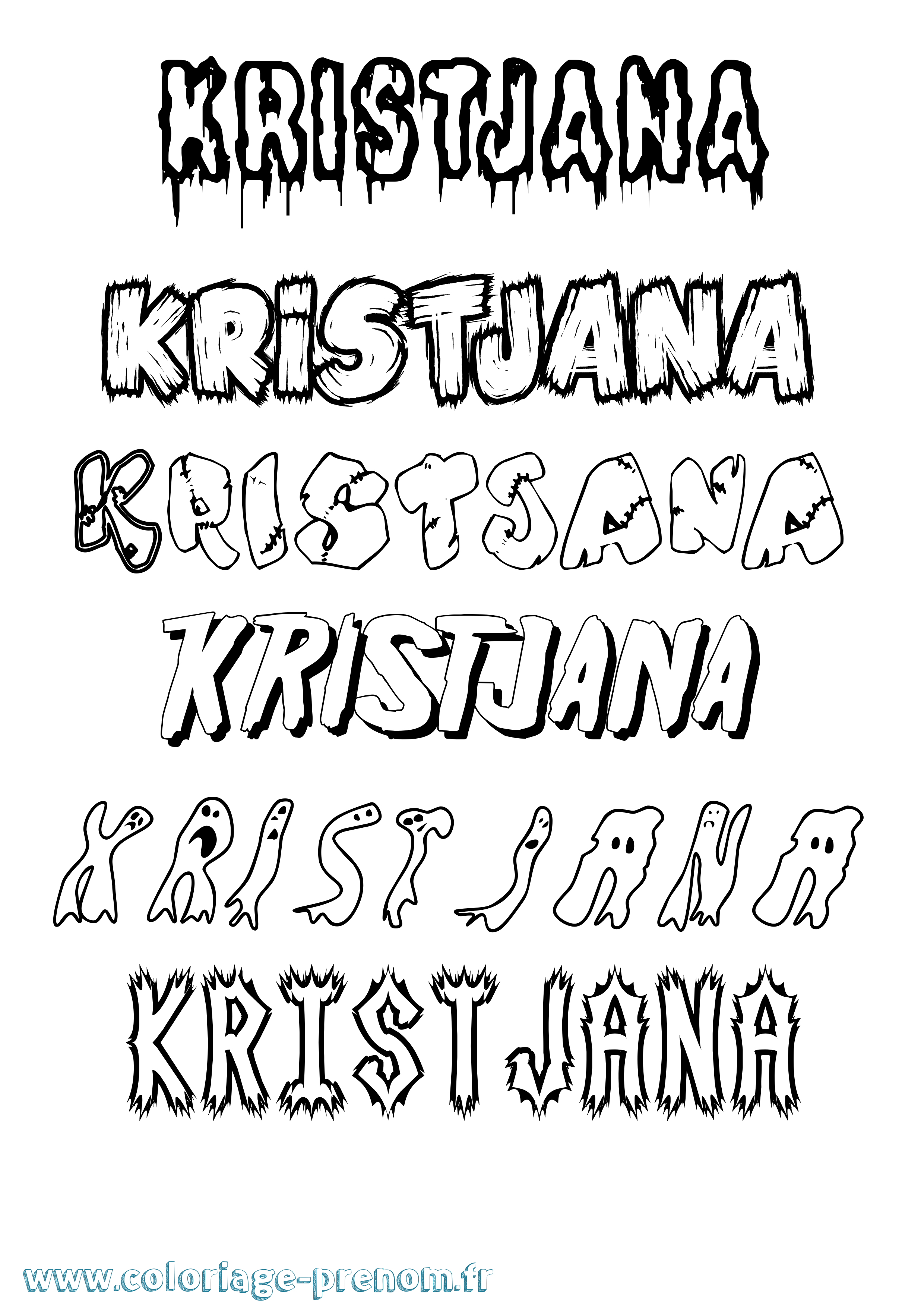 Coloriage Kristjana Frisson Coloriage prénom Kristjana Frisson