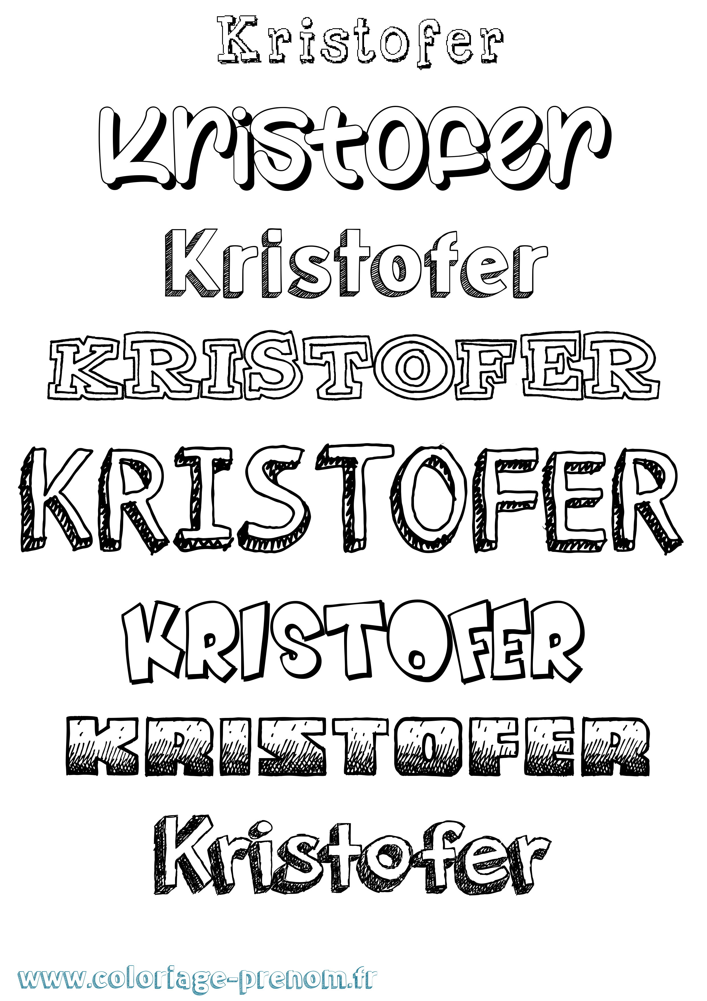 Coloriage Kristofer Dessiné Coloriage prénom Kristofer Dessiné
