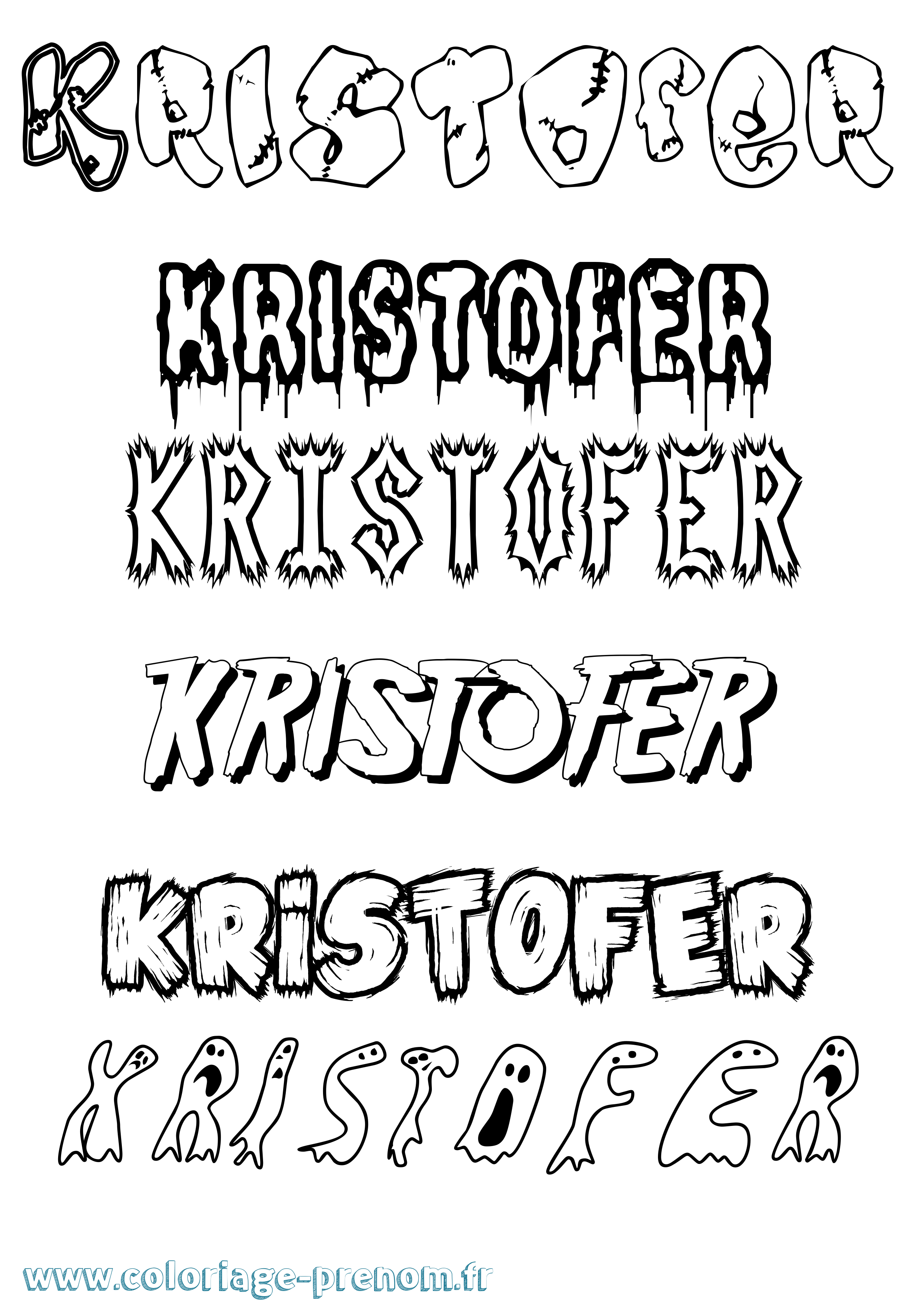 Coloriage Kristofer Frisson Coloriage prénom Kristofer Frisson
