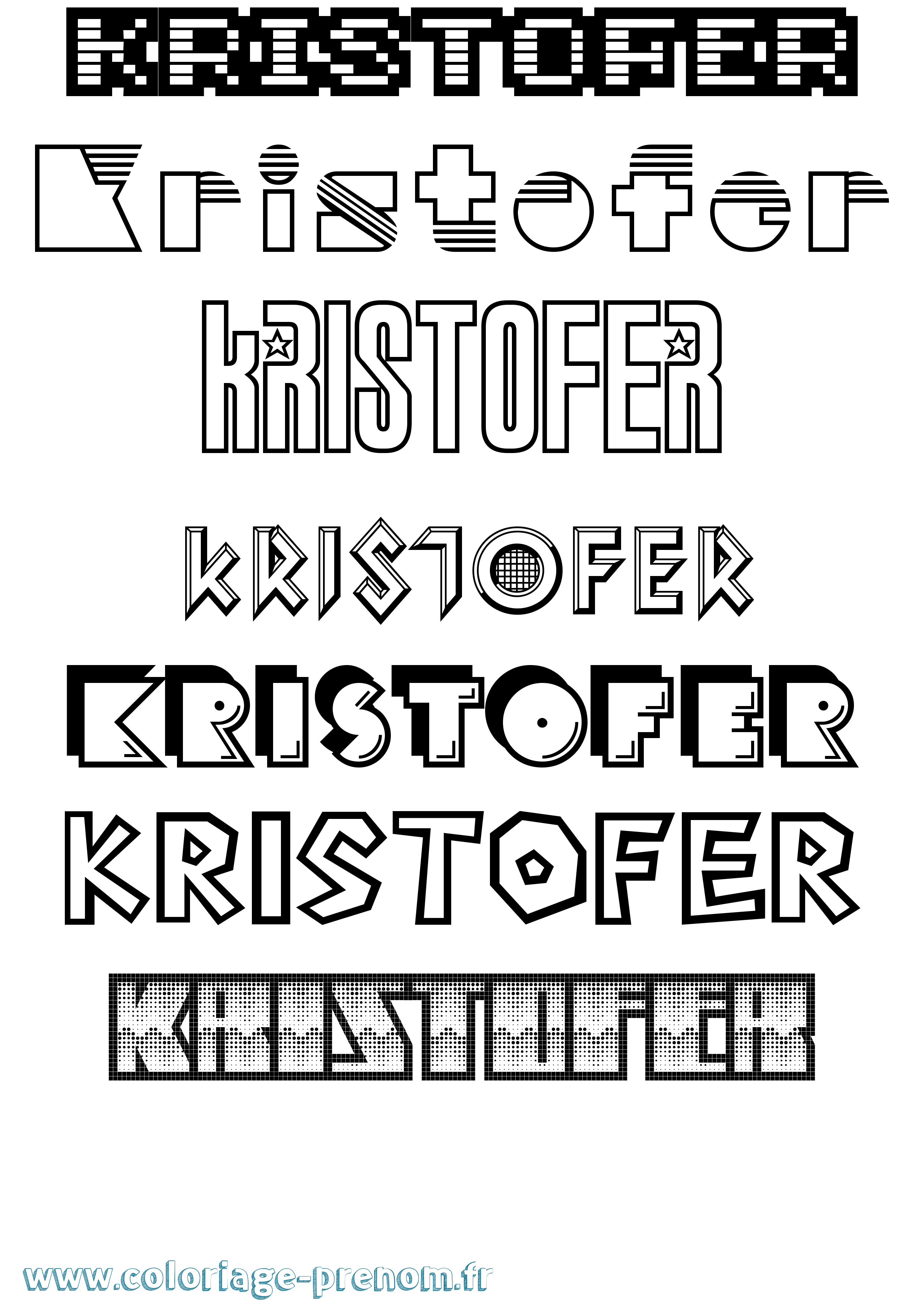 Coloriage Kristofer Jeux Vidéos Coloriage prénom Kristofer Jeux Vidéos