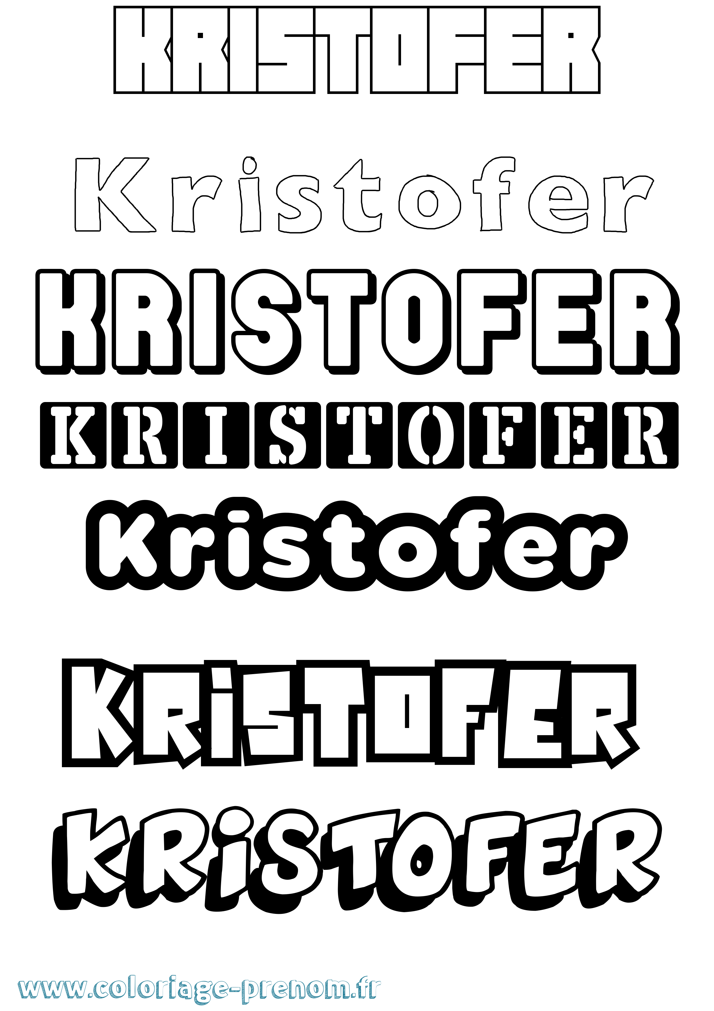 Coloriage Kristofer Simple Coloriage prénom Kristofer Simple