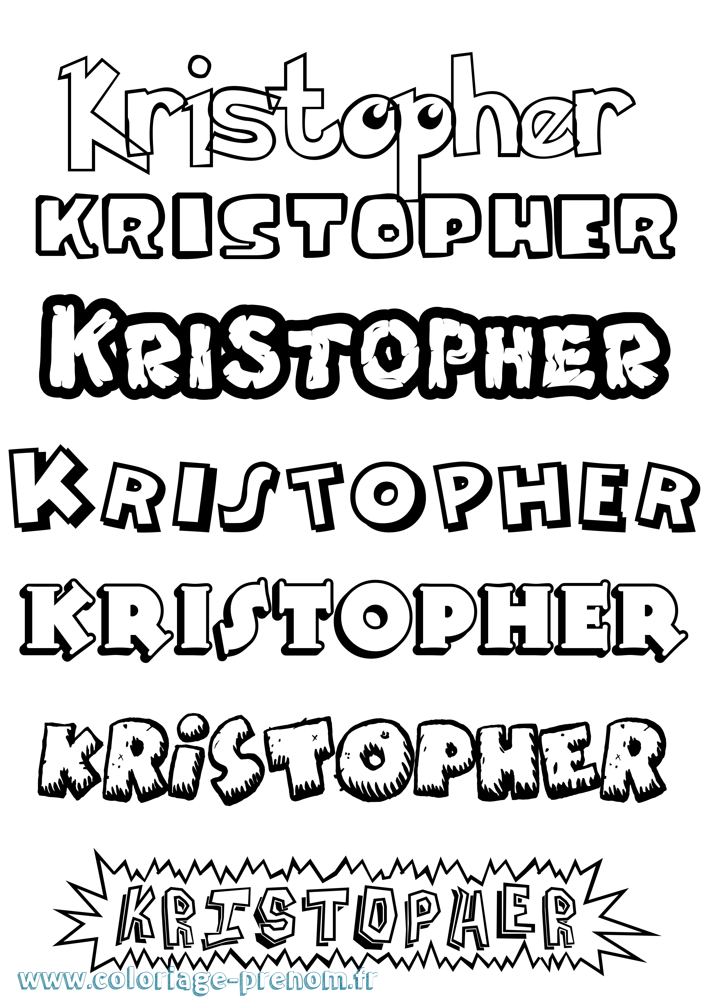 Coloriage Kristopher Dessin Animé Coloriage prénom Kristopher Dessin Animé