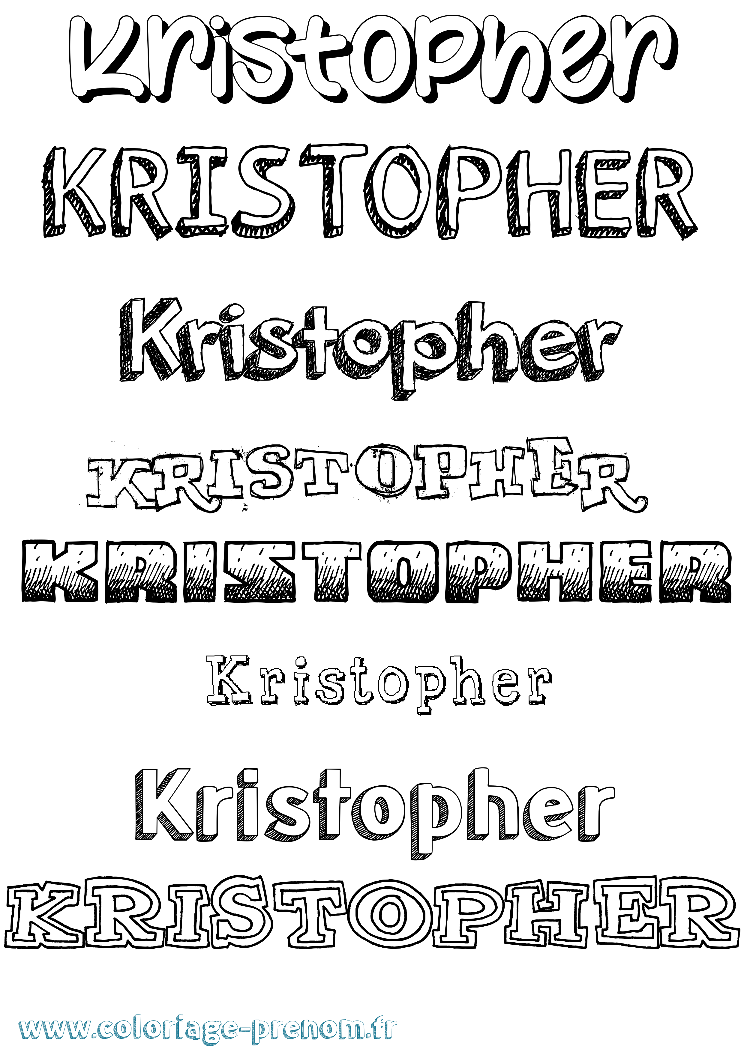 Coloriage Kristopher Dessiné Coloriage prénom Kristopher Dessiné