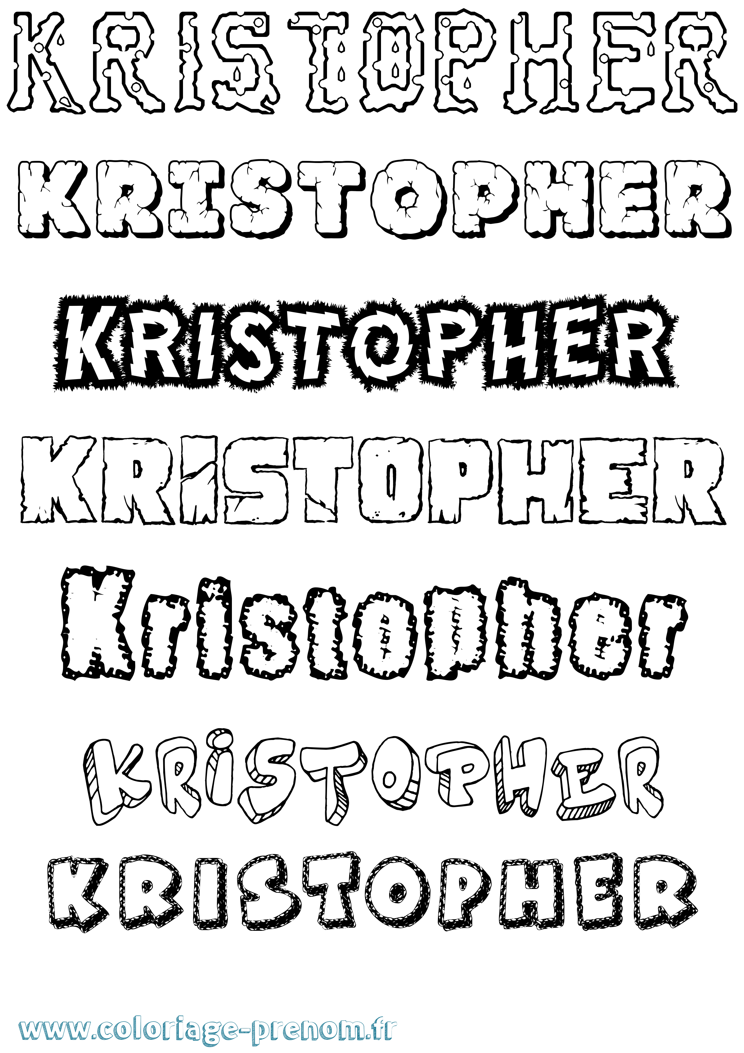 Coloriage Kristopher Destructuré Coloriage prénom Kristopher Destructuré