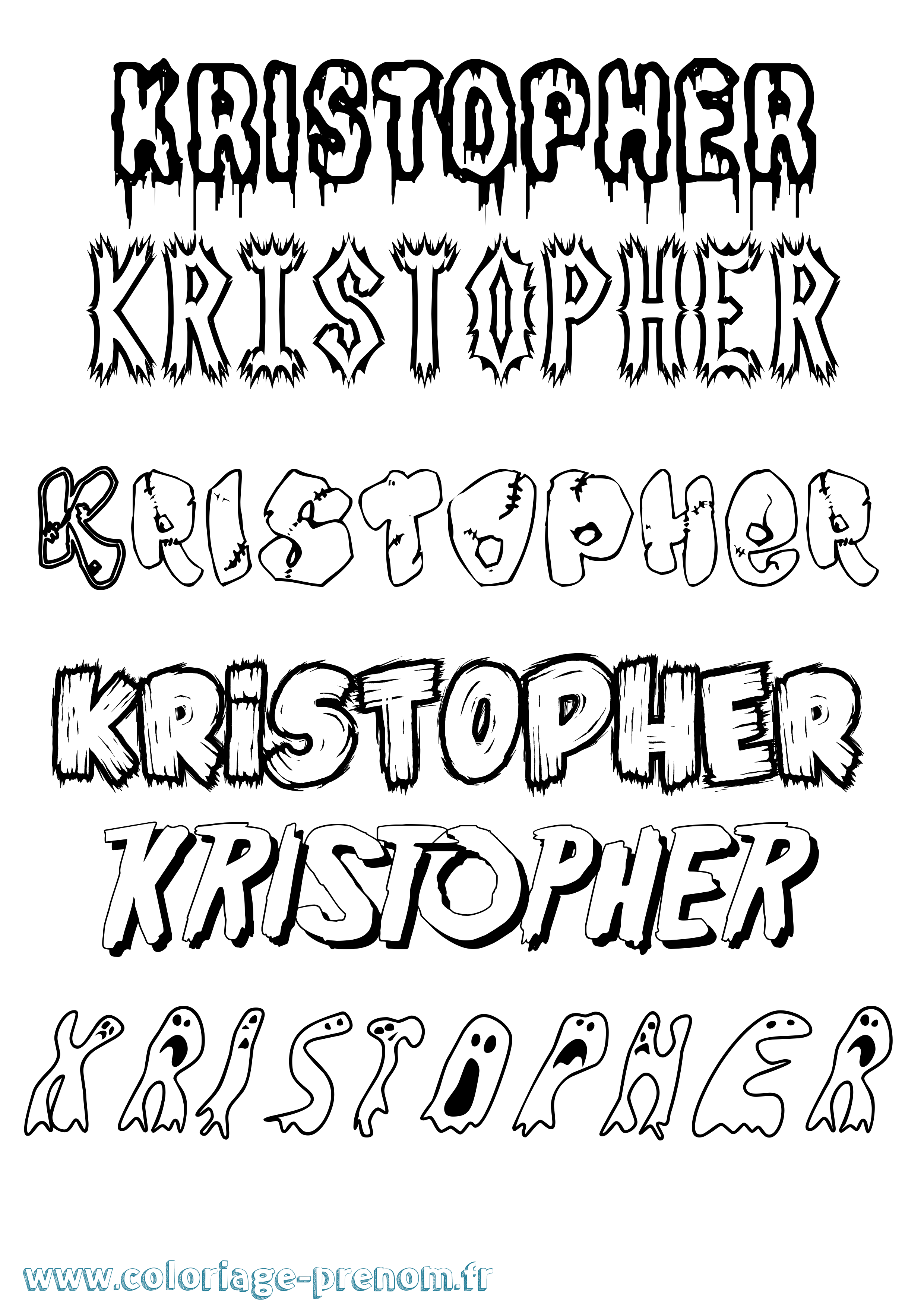 Coloriage Kristopher Frisson Coloriage prénom Kristopher Frisson