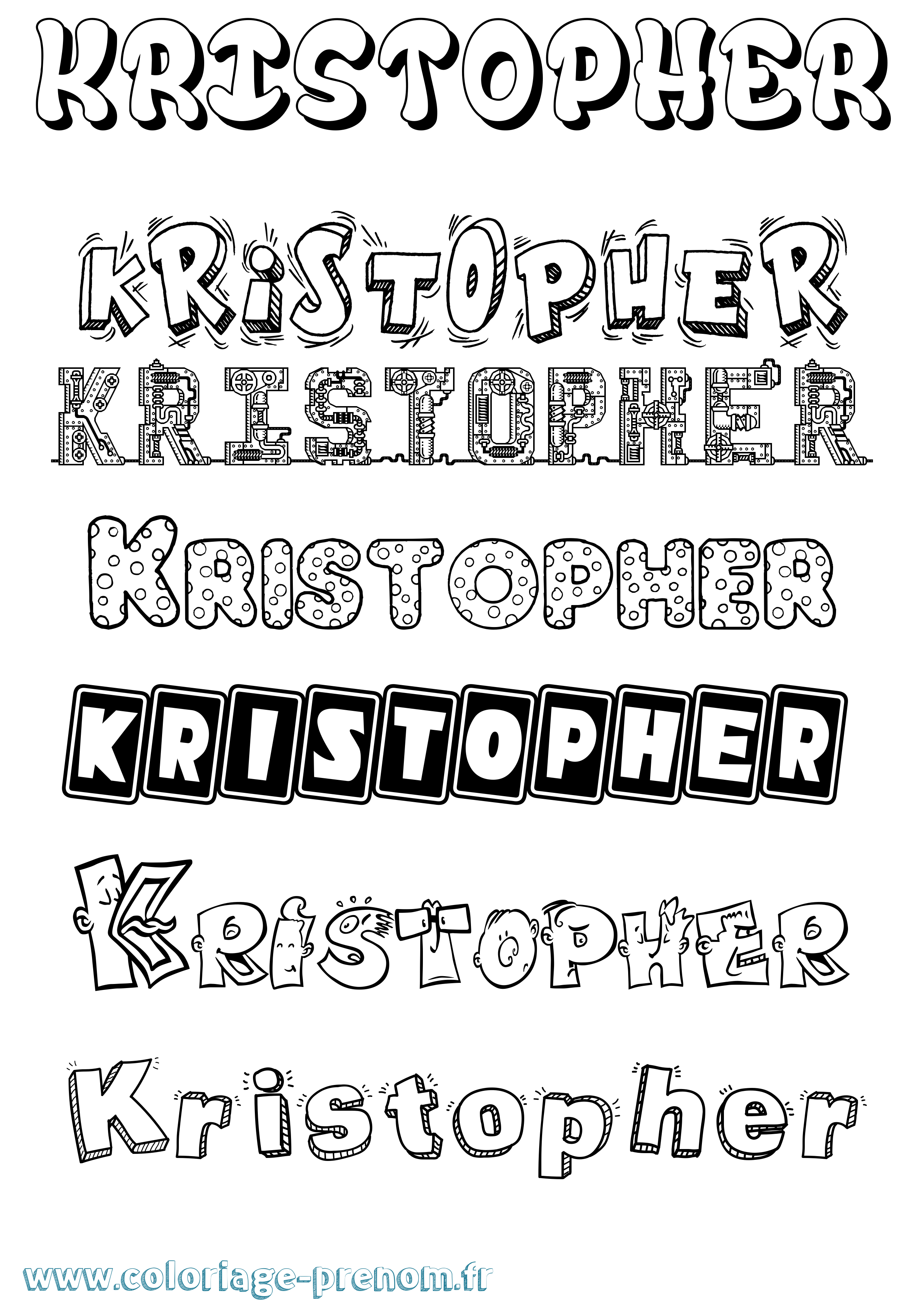 Coloriage Kristopher Fun Coloriage prénom Kristopher Fun