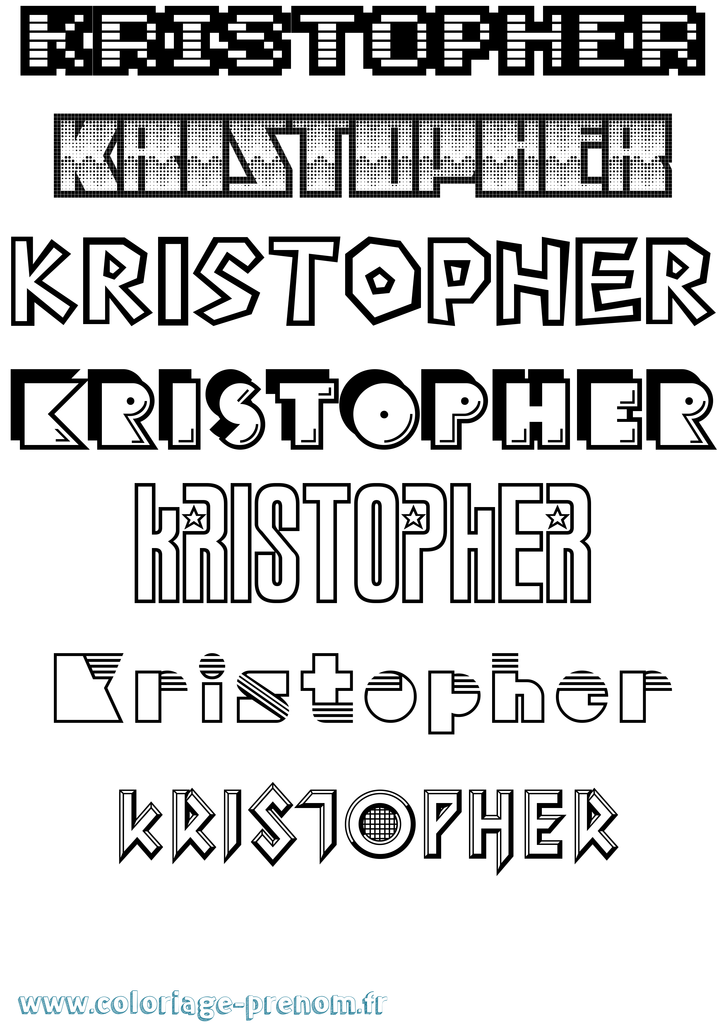 Coloriage Kristopher Jeux Vidéos Coloriage prénom Kristopher Jeux Vidéos