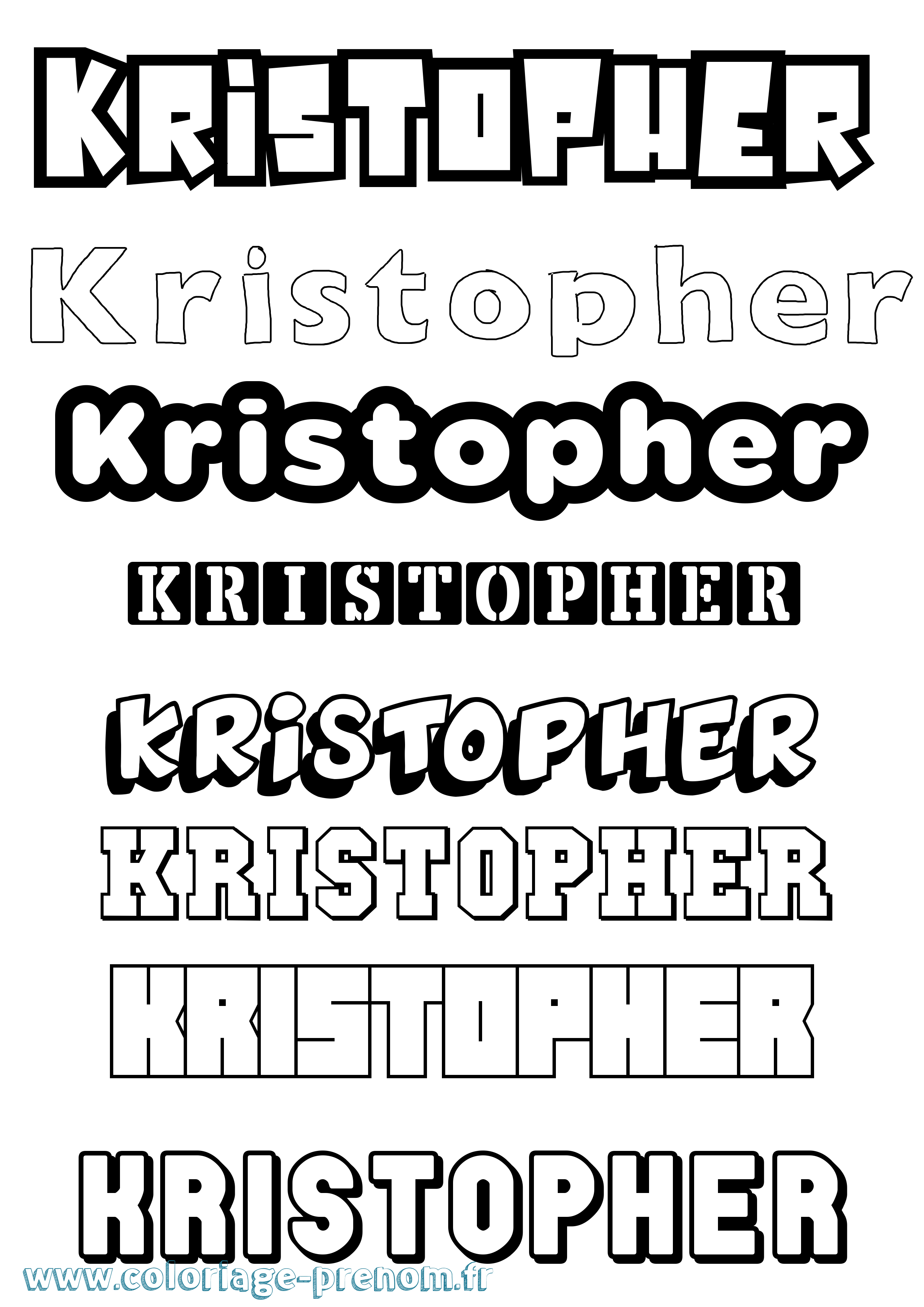 Coloriage Kristopher Simple Coloriage prénom Kristopher Simple
