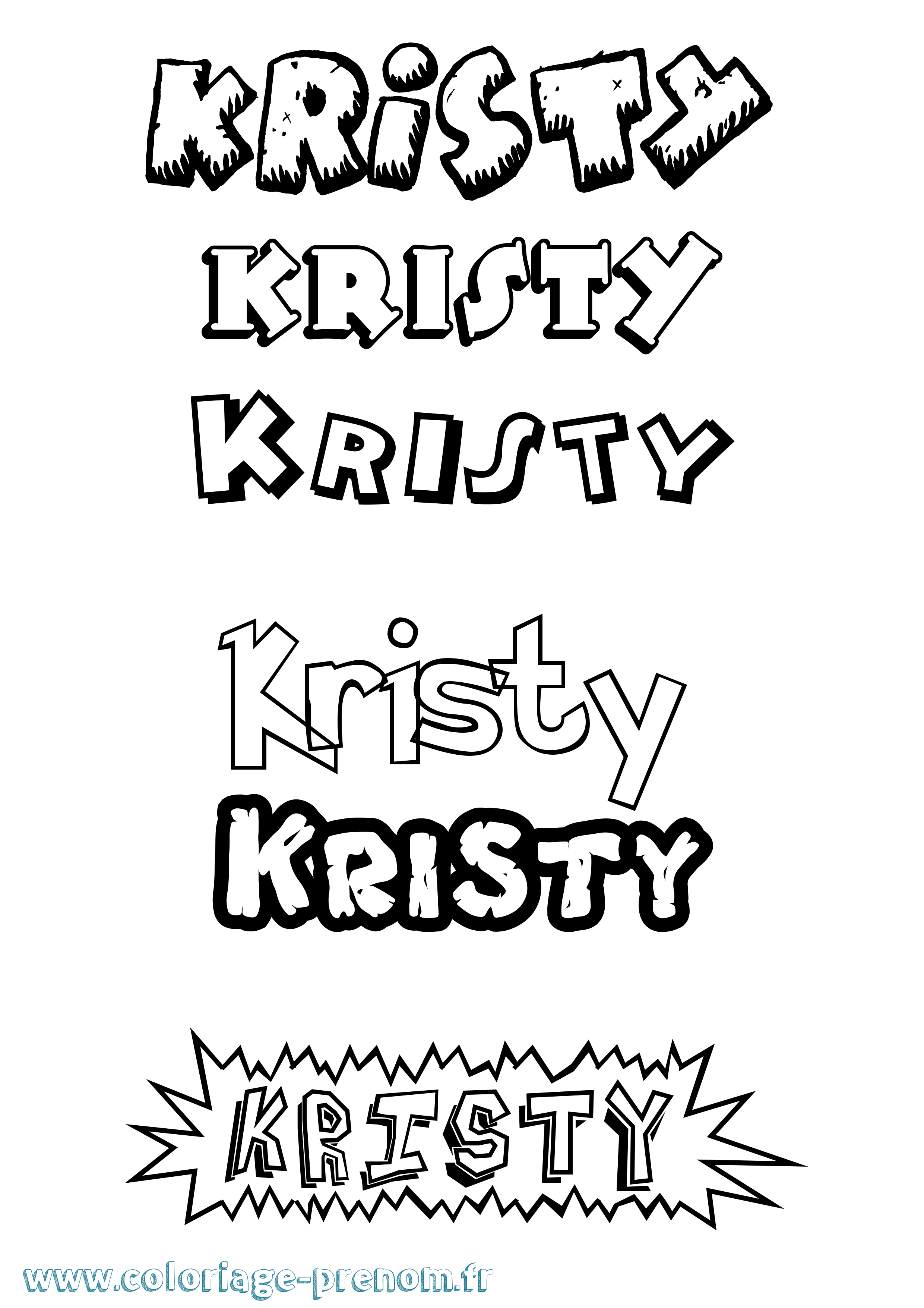 Coloriage Kristy Dessin Animé Coloriage prénom Kristy Dessin Animé