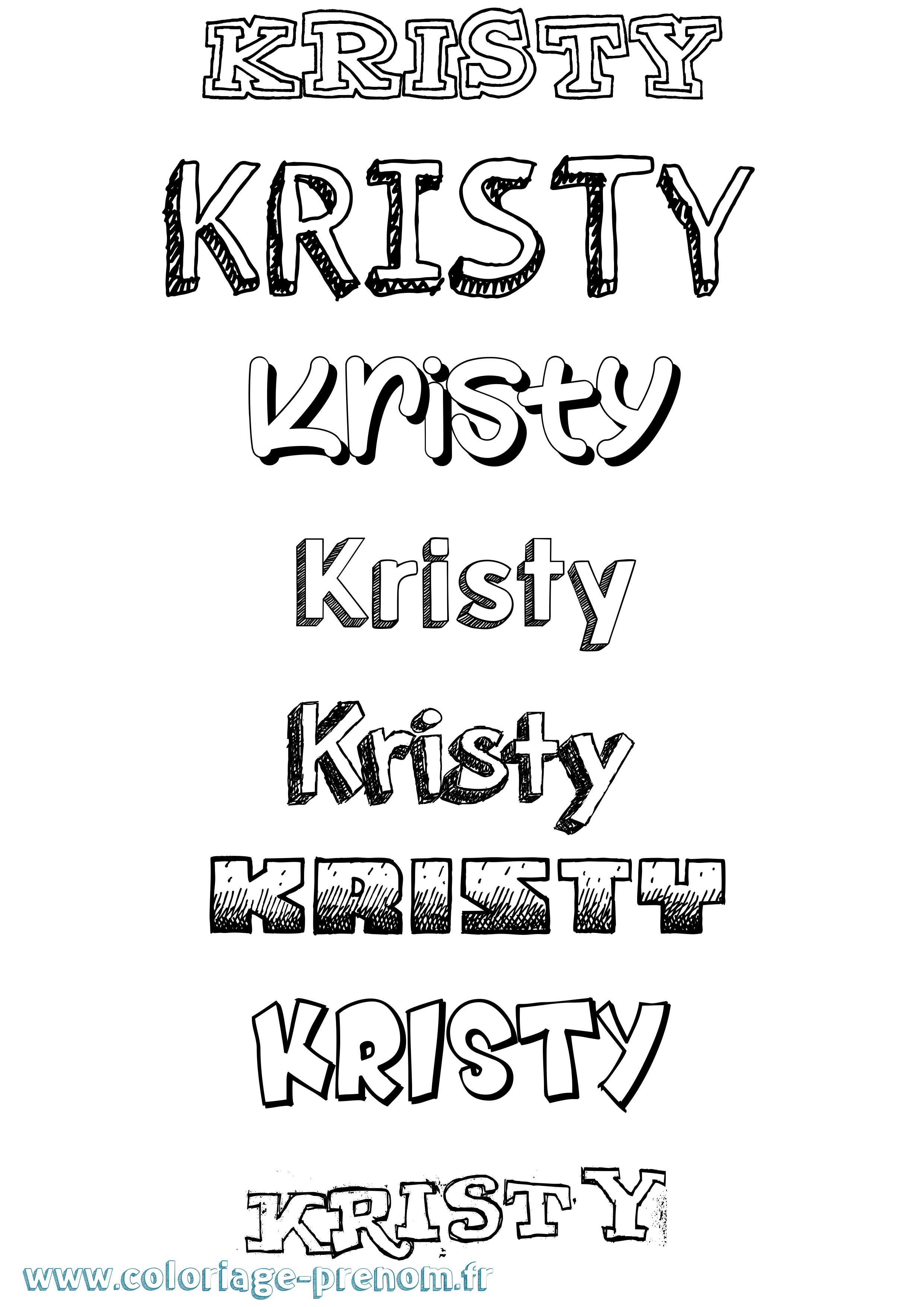 Coloriage Kristy Dessiné Coloriage prénom Kristy Dessiné