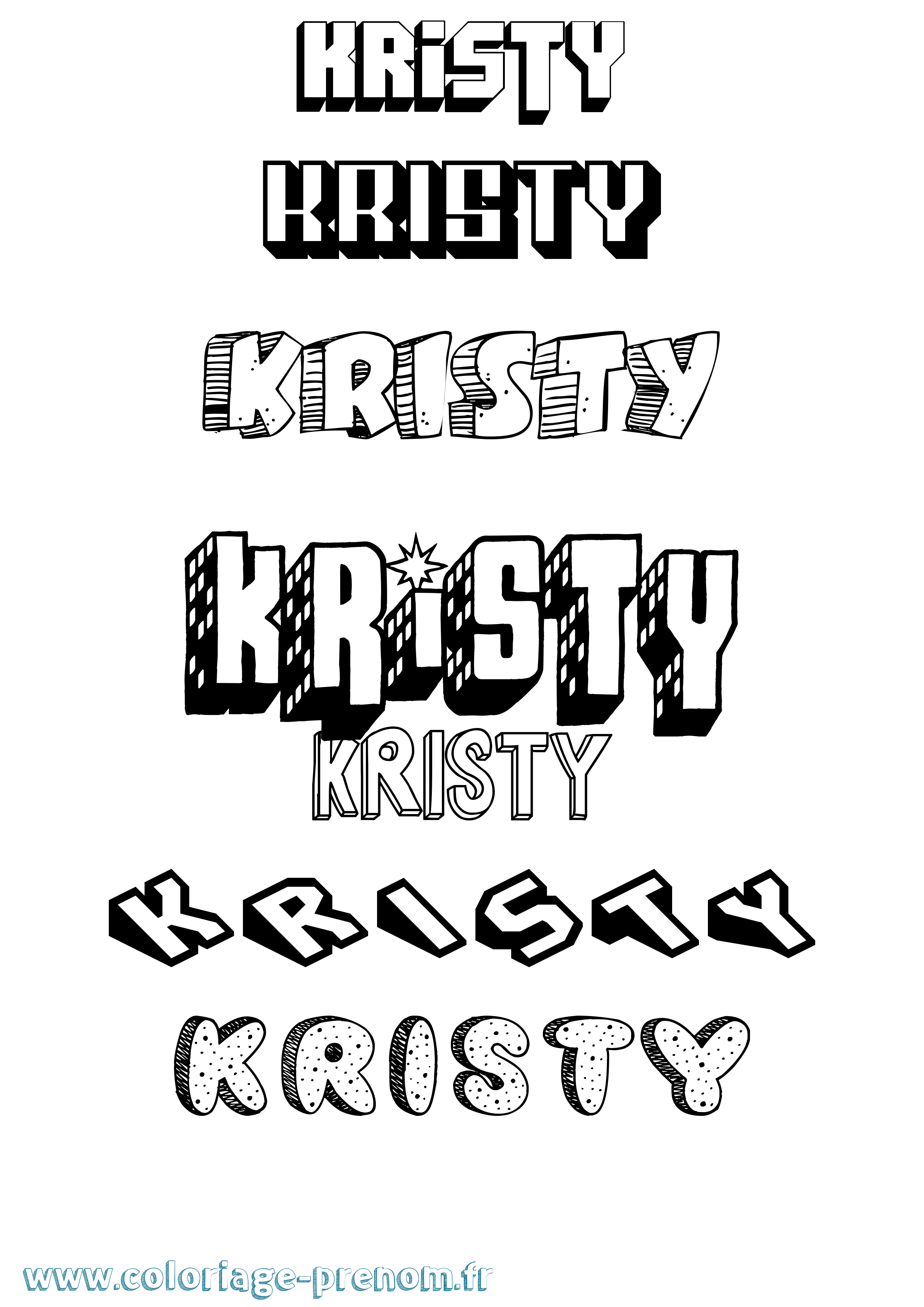 Coloriage Kristy Effet 3D Coloriage prénom Kristy Effet 3D