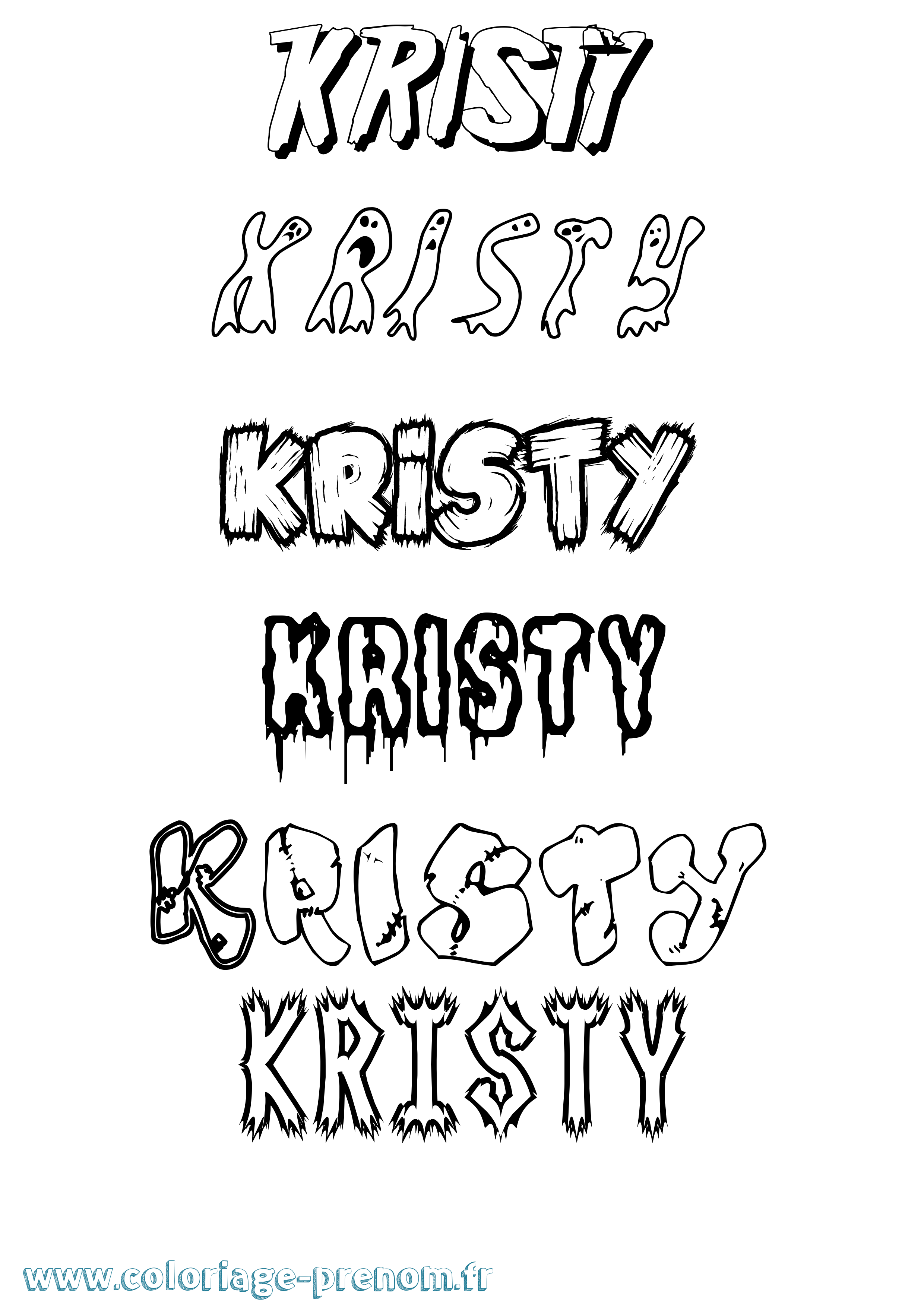 Coloriage Kristy Frisson Coloriage prénom Kristy Frisson