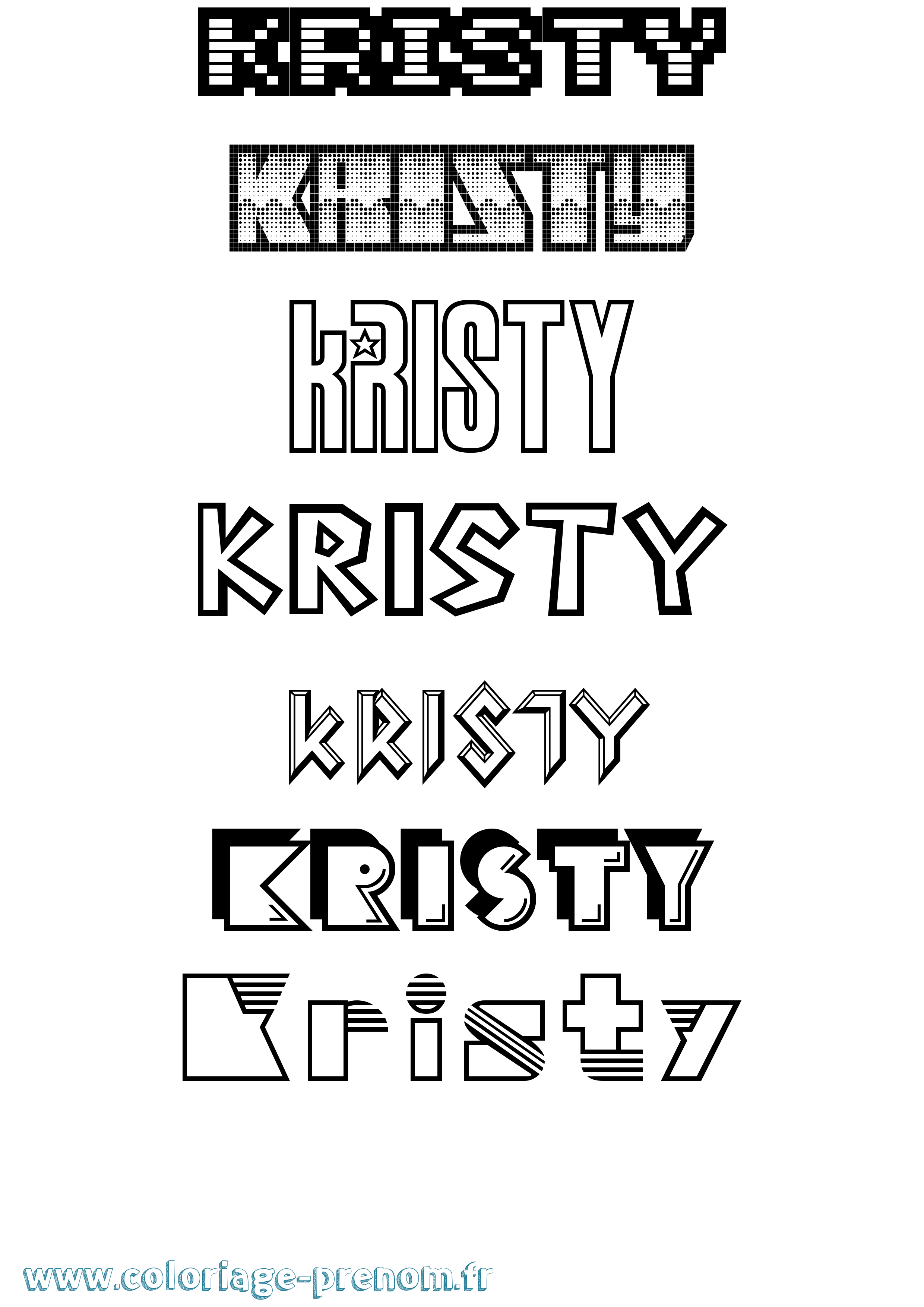 Coloriage Kristy Jeux Vidéos Coloriage prénom Kristy Jeux Vidéos
