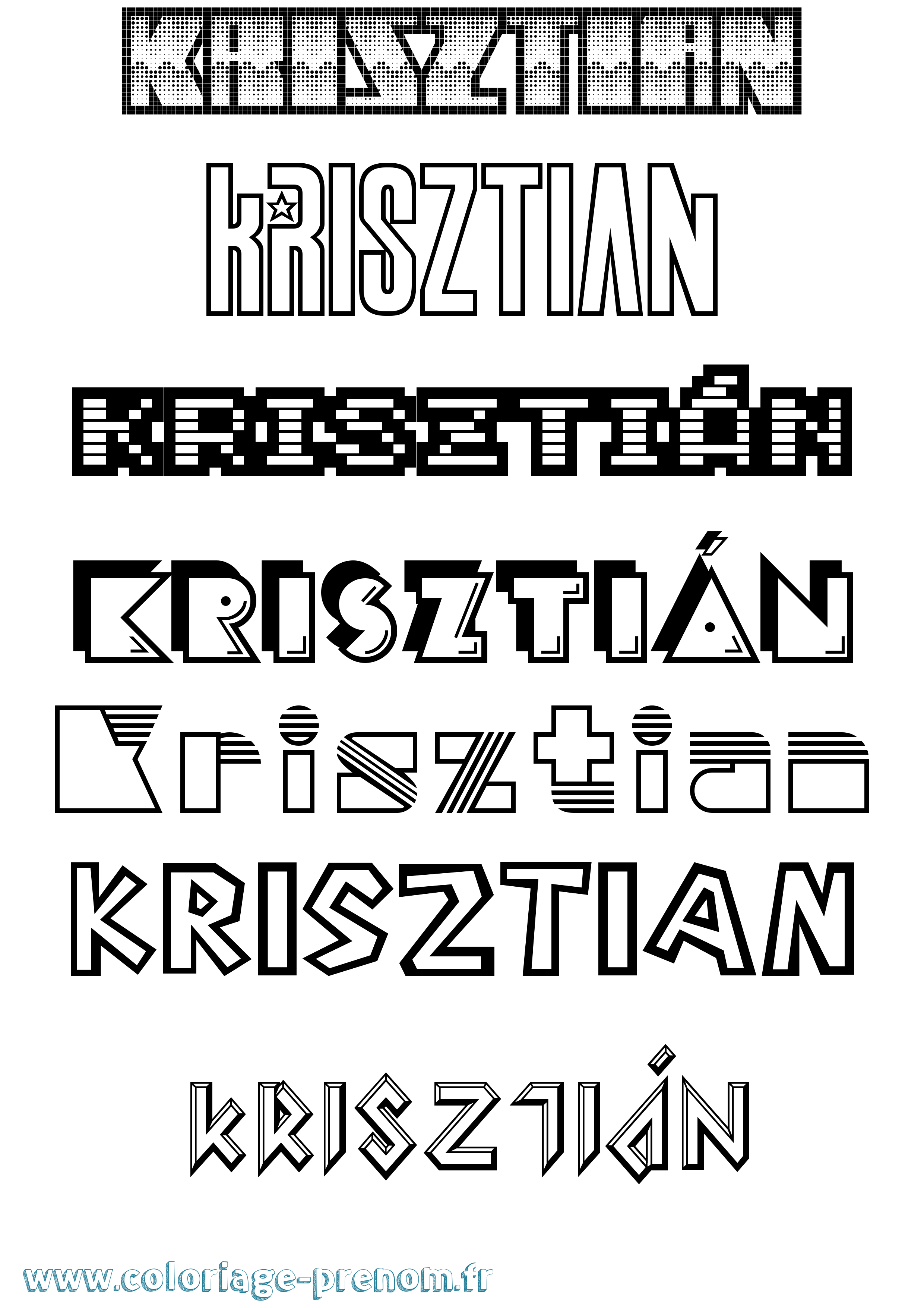 Coloriage Krisztián Jeux Vidéos Coloriage prénom Krisztián Jeux Vidéos