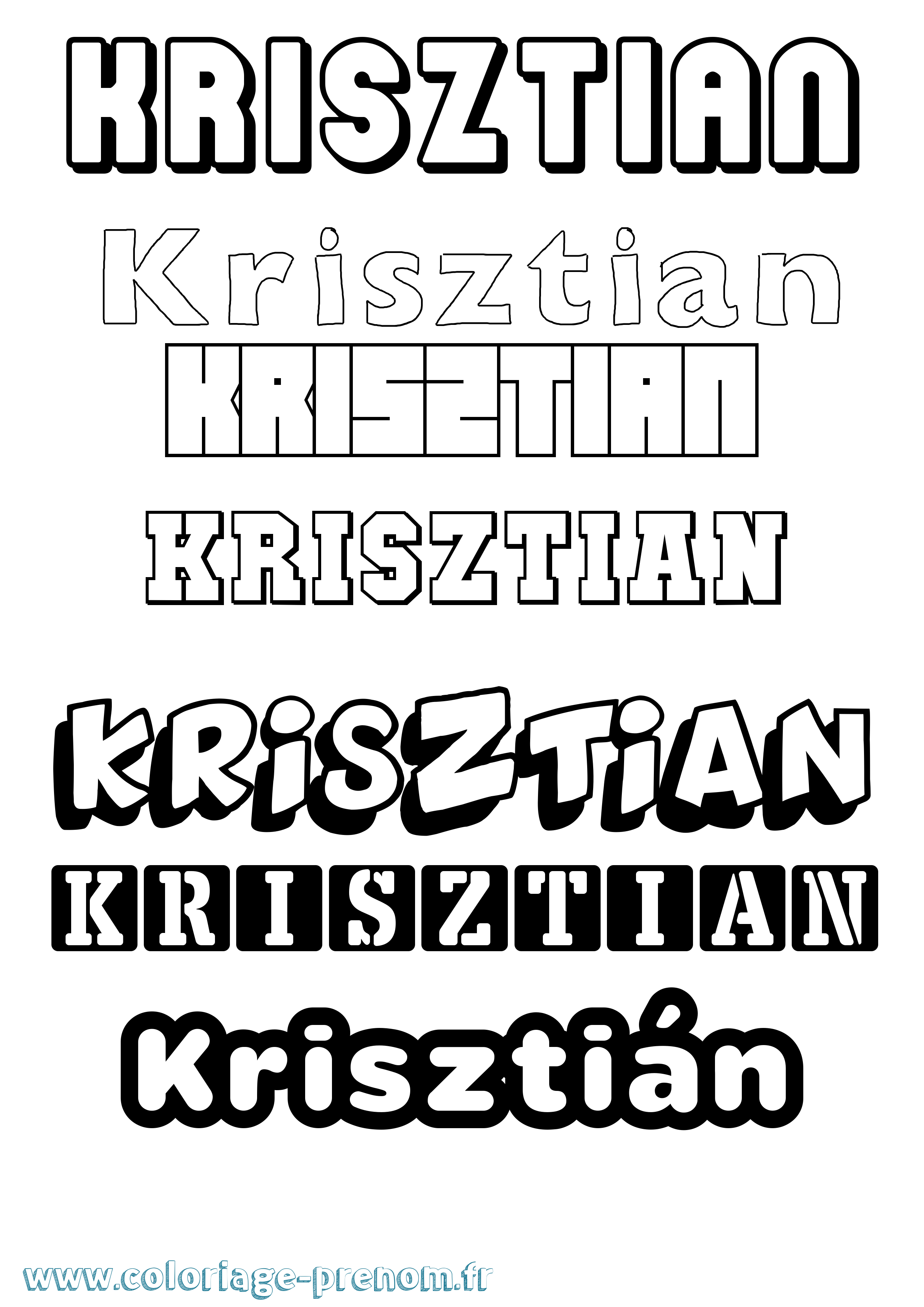Coloriage Krisztián Simple Coloriage prénom Krisztián Simple