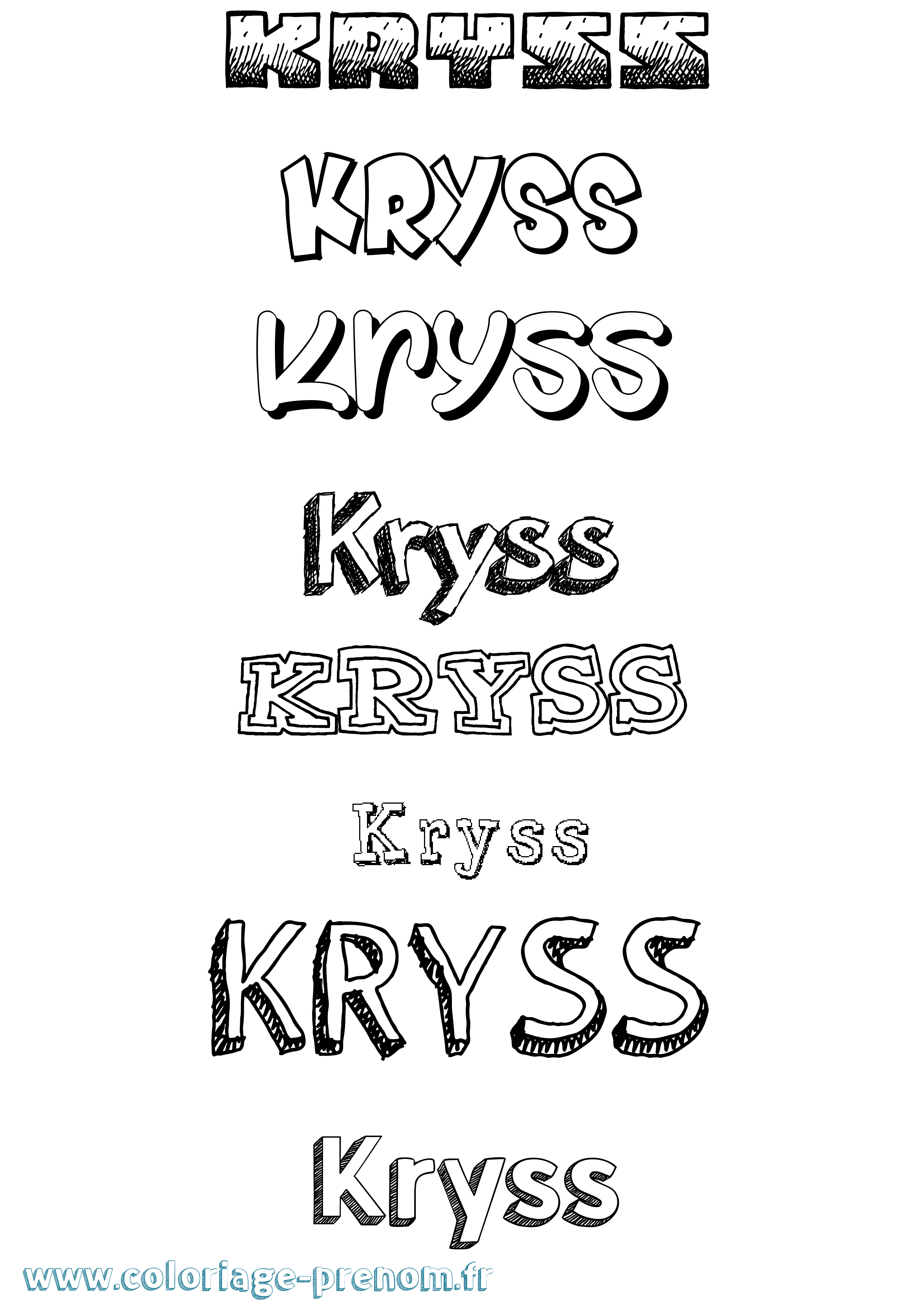 Coloriage Kryss Dessiné Coloriage prénom Kryss Dessiné