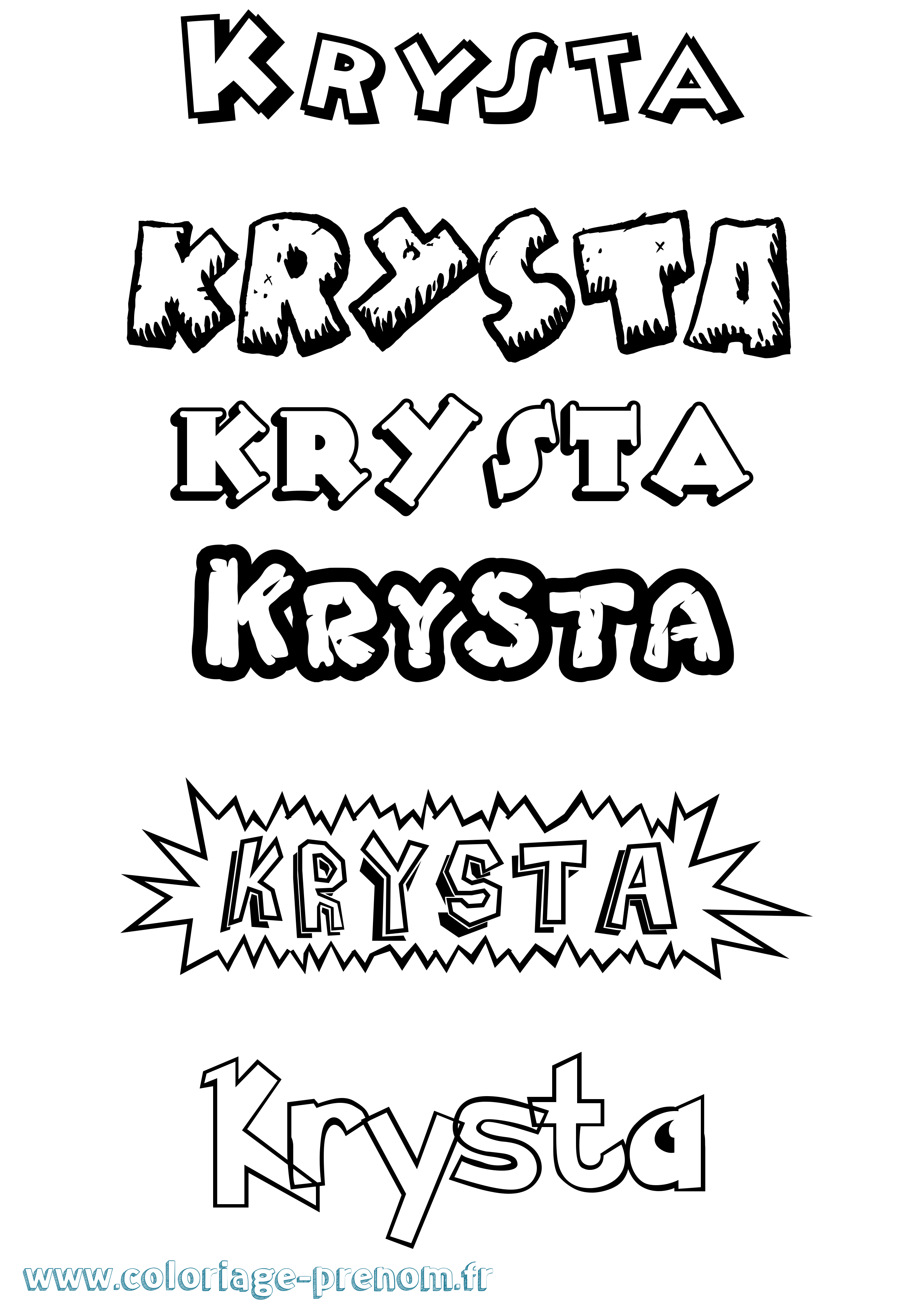 Coloriage Krysta Dessin Animé Coloriage prénom Krysta Dessin Animé