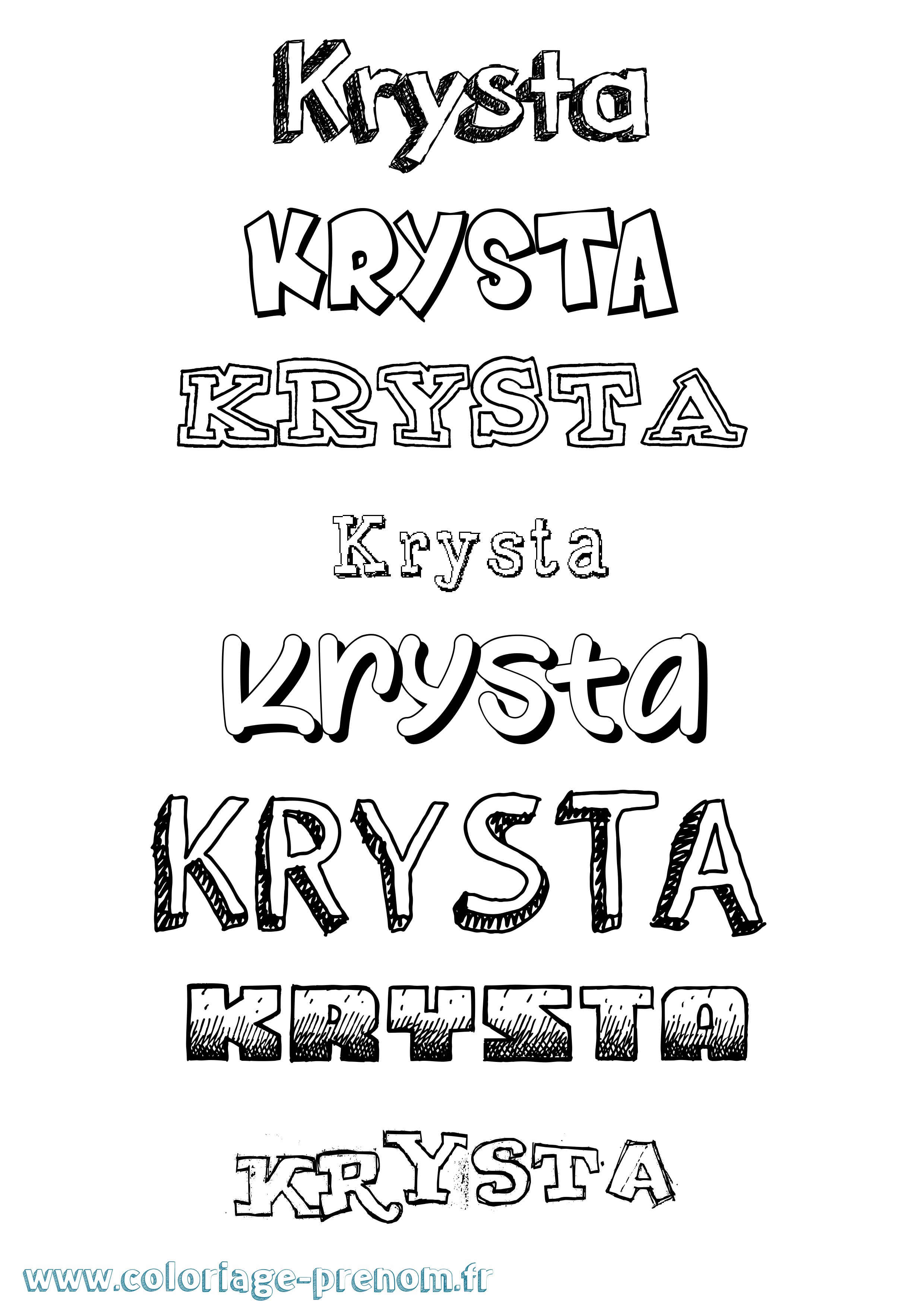 Coloriage Krysta Dessiné Coloriage prénom Krysta Dessiné