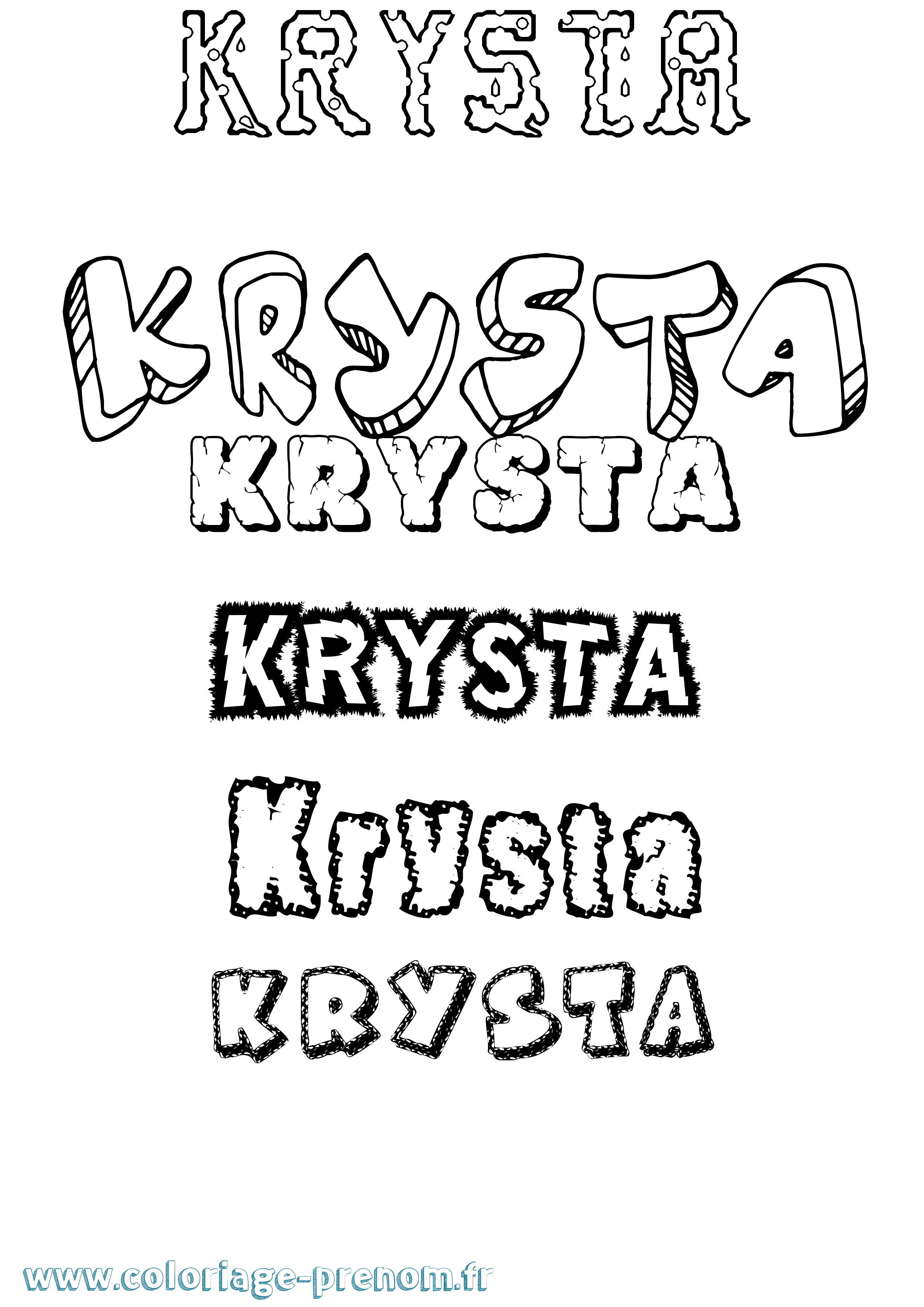 Coloriage Krysta Destructuré Coloriage prénom Krysta Destructuré