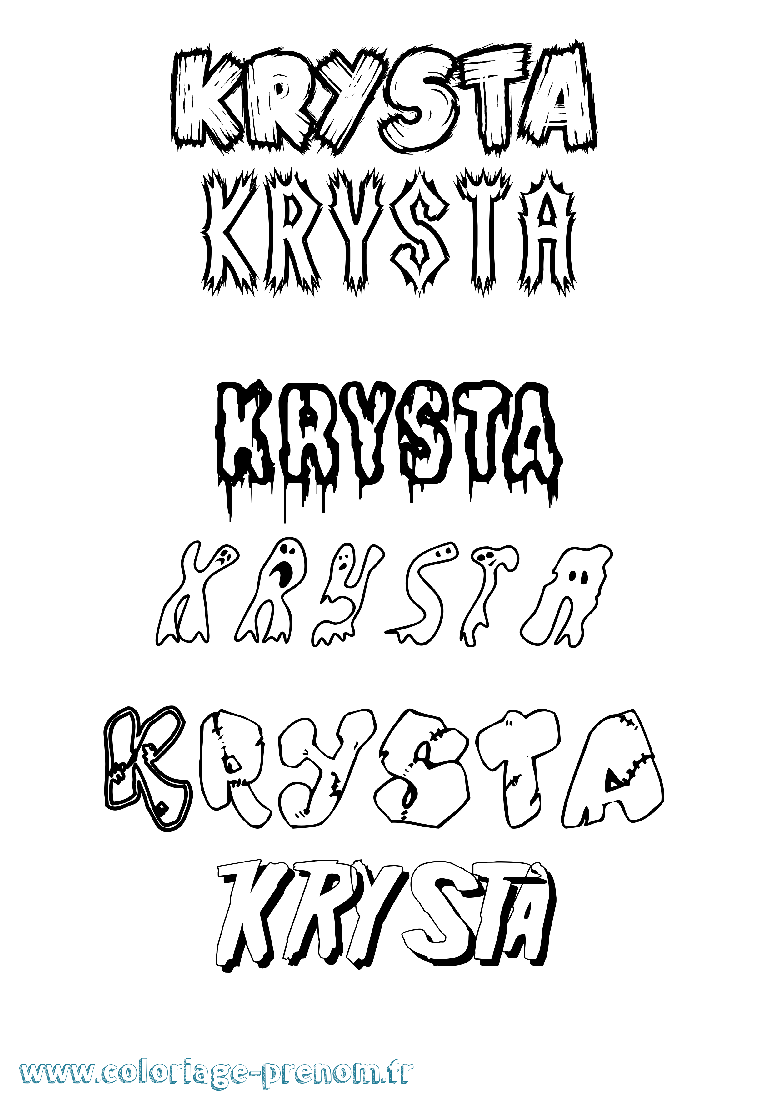 Coloriage Krysta Frisson Coloriage prénom Krysta Frisson