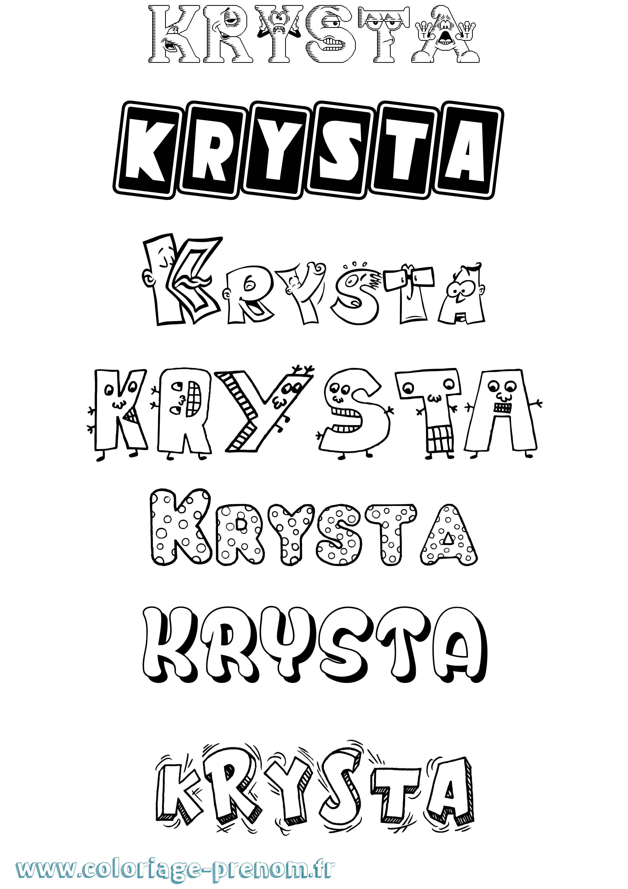 Coloriage Krysta Fun Coloriage prénom Krysta Fun