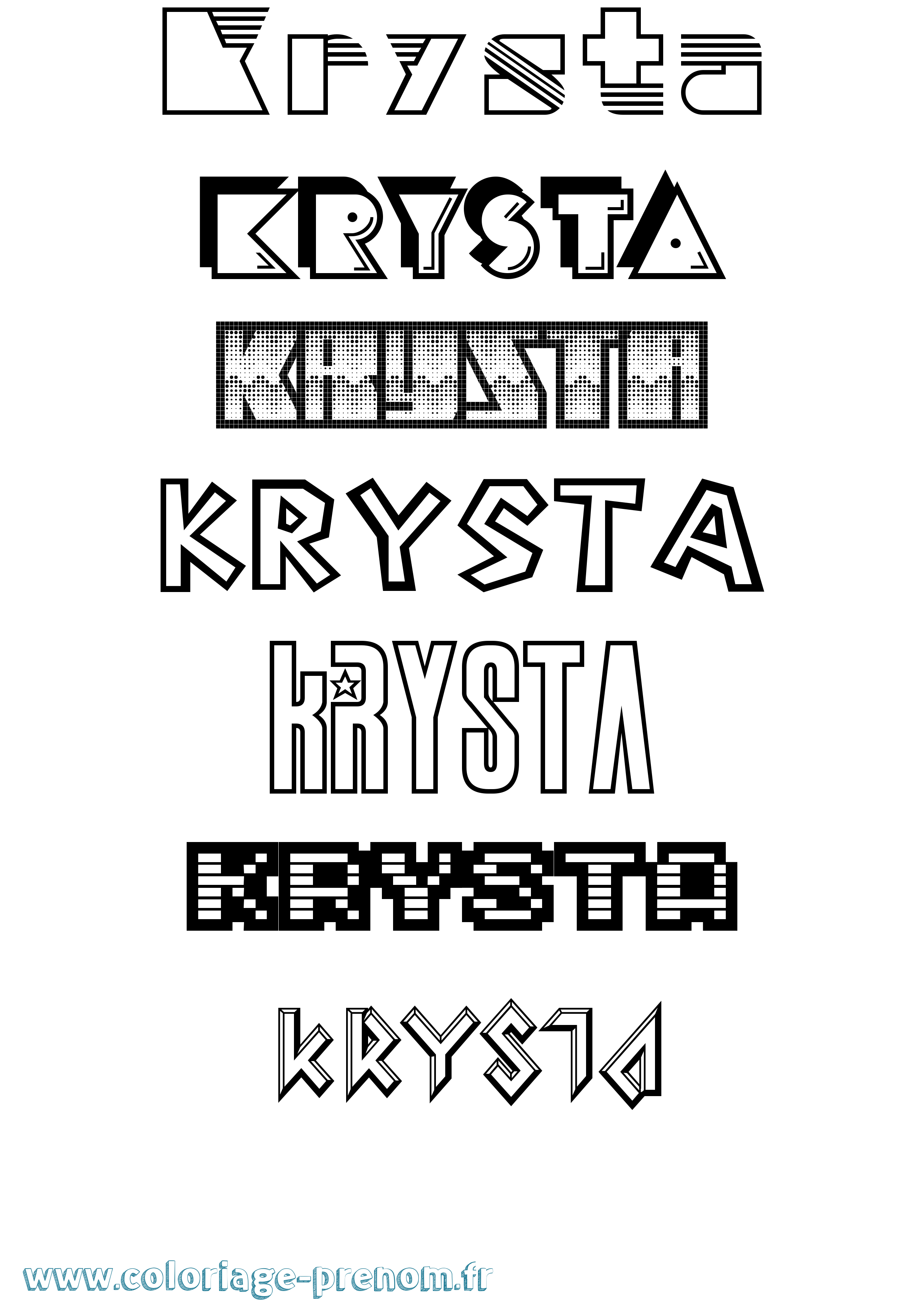 Coloriage Krysta Jeux Vidéos Coloriage prénom Krysta Jeux Vidéos