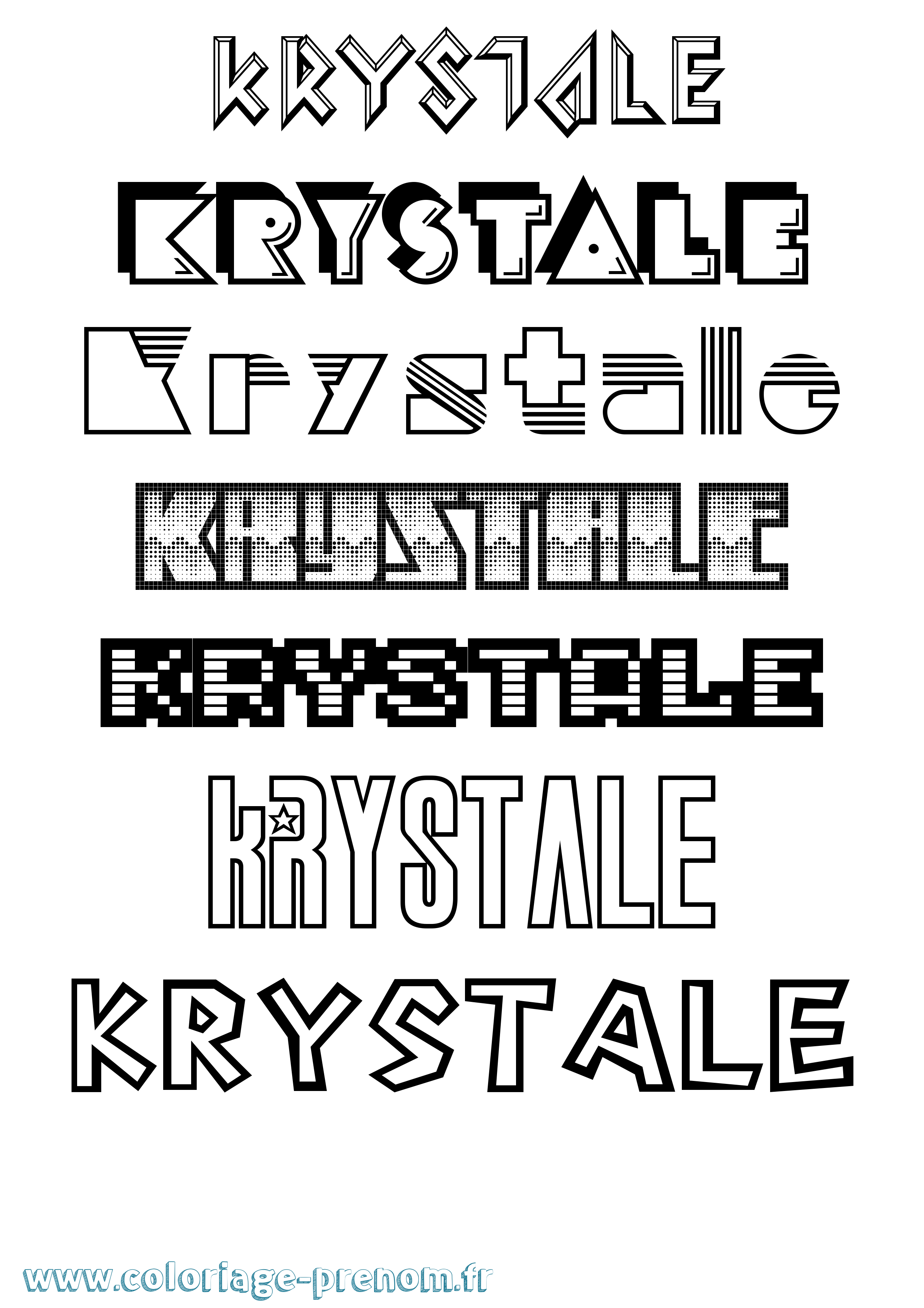 Coloriage Krystale Jeux Vidéos Coloriage prénom Krystale Jeux Vidéos