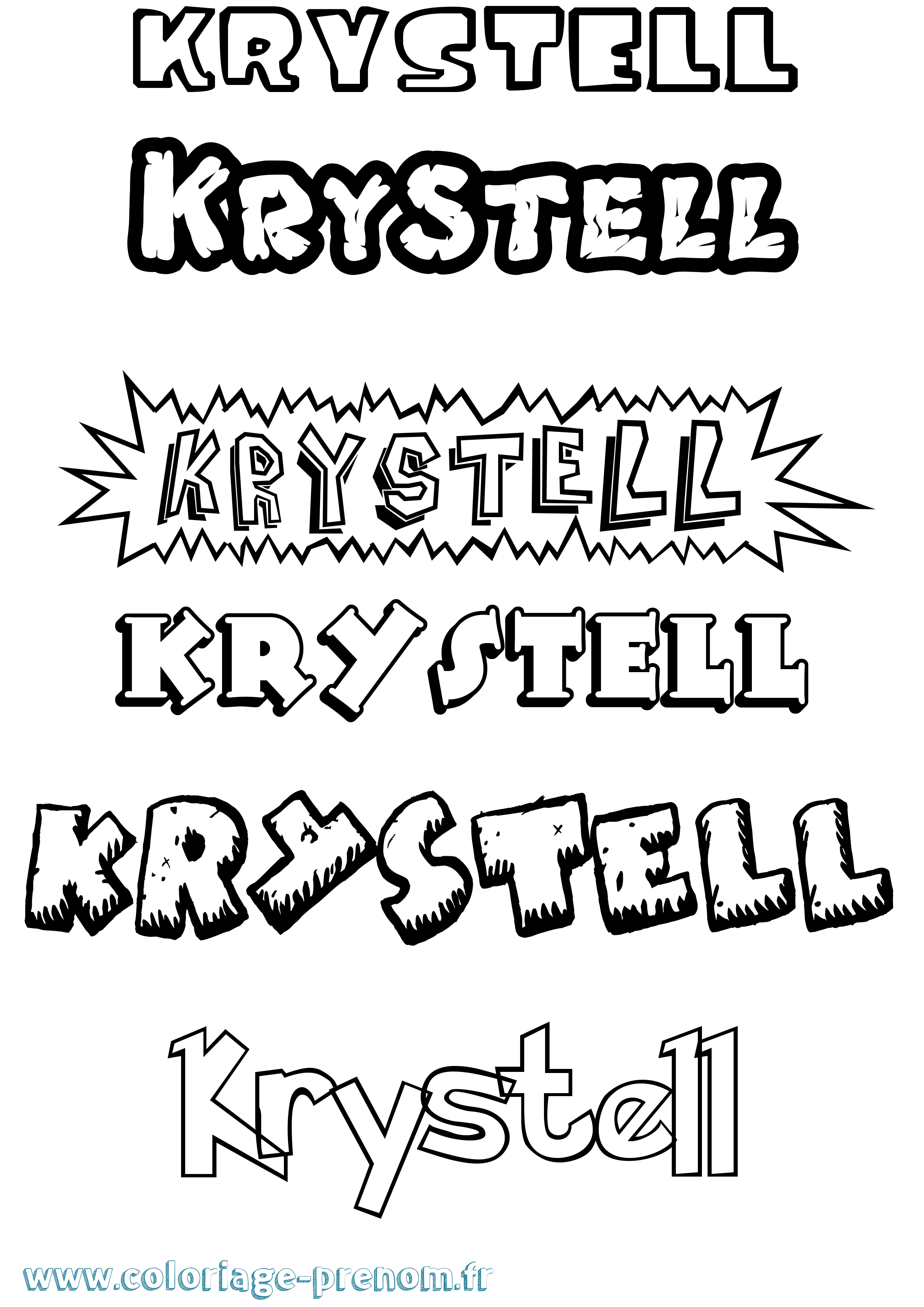 Coloriage Krystell Dessin Animé Coloriage prénom Krystell Dessin Animé
