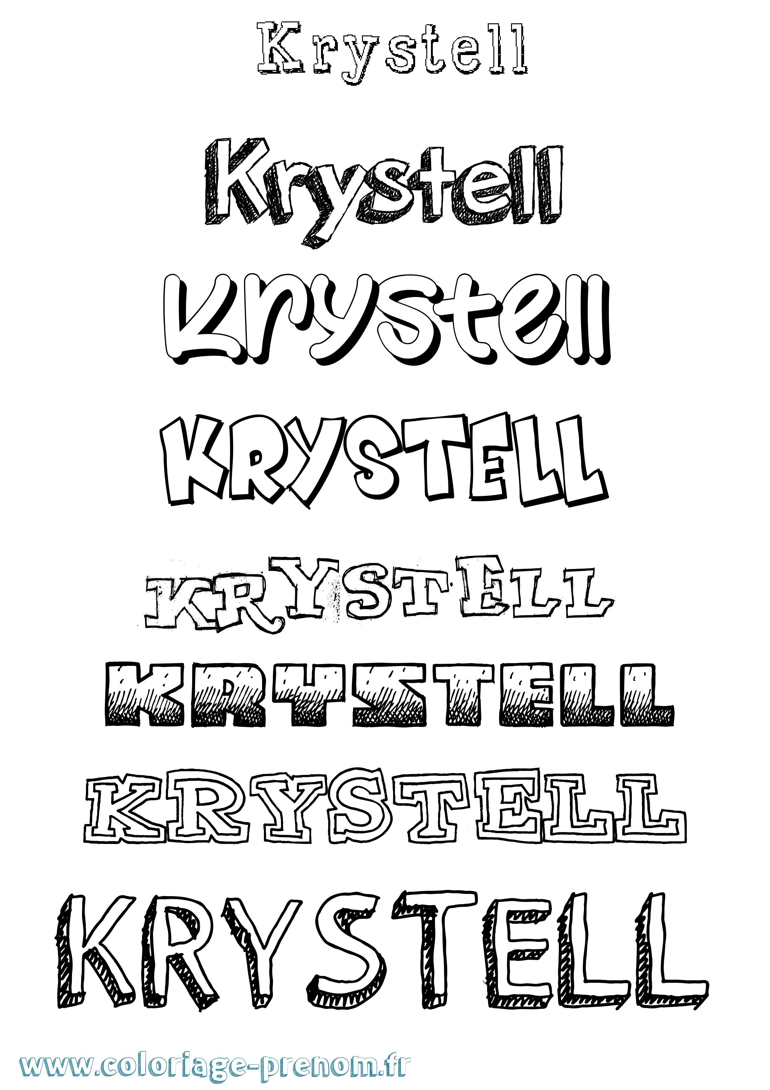 Coloriage Krystell Dessiné Coloriage prénom Krystell Dessiné