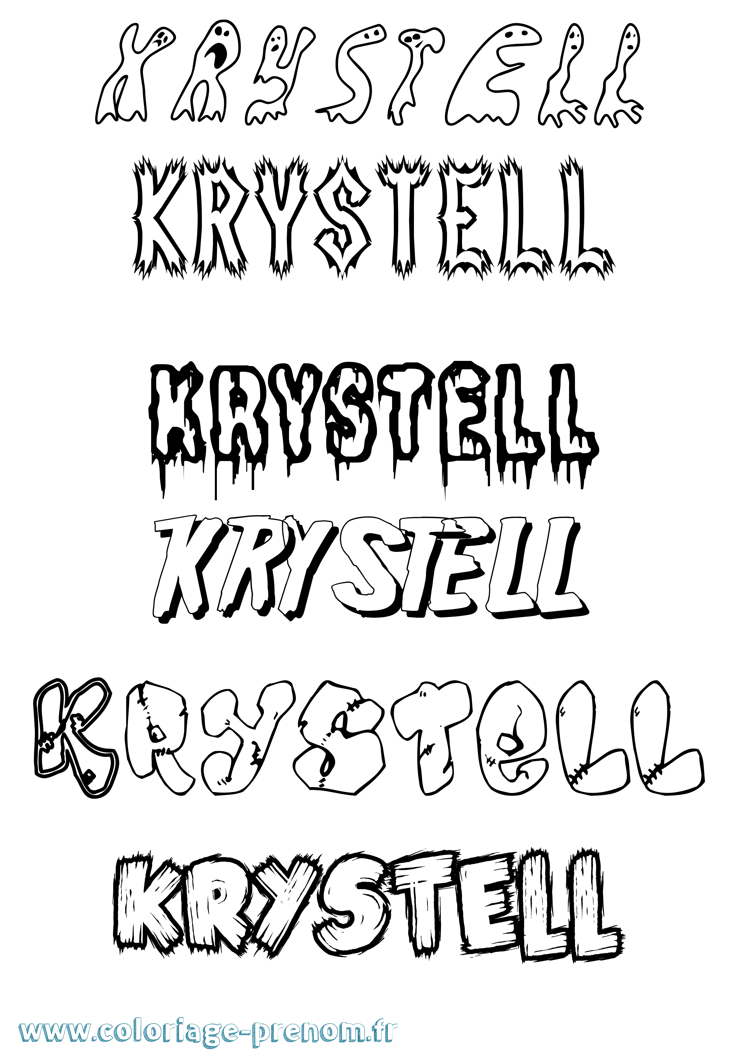 Coloriage Krystell Frisson Coloriage prénom Krystell Frisson