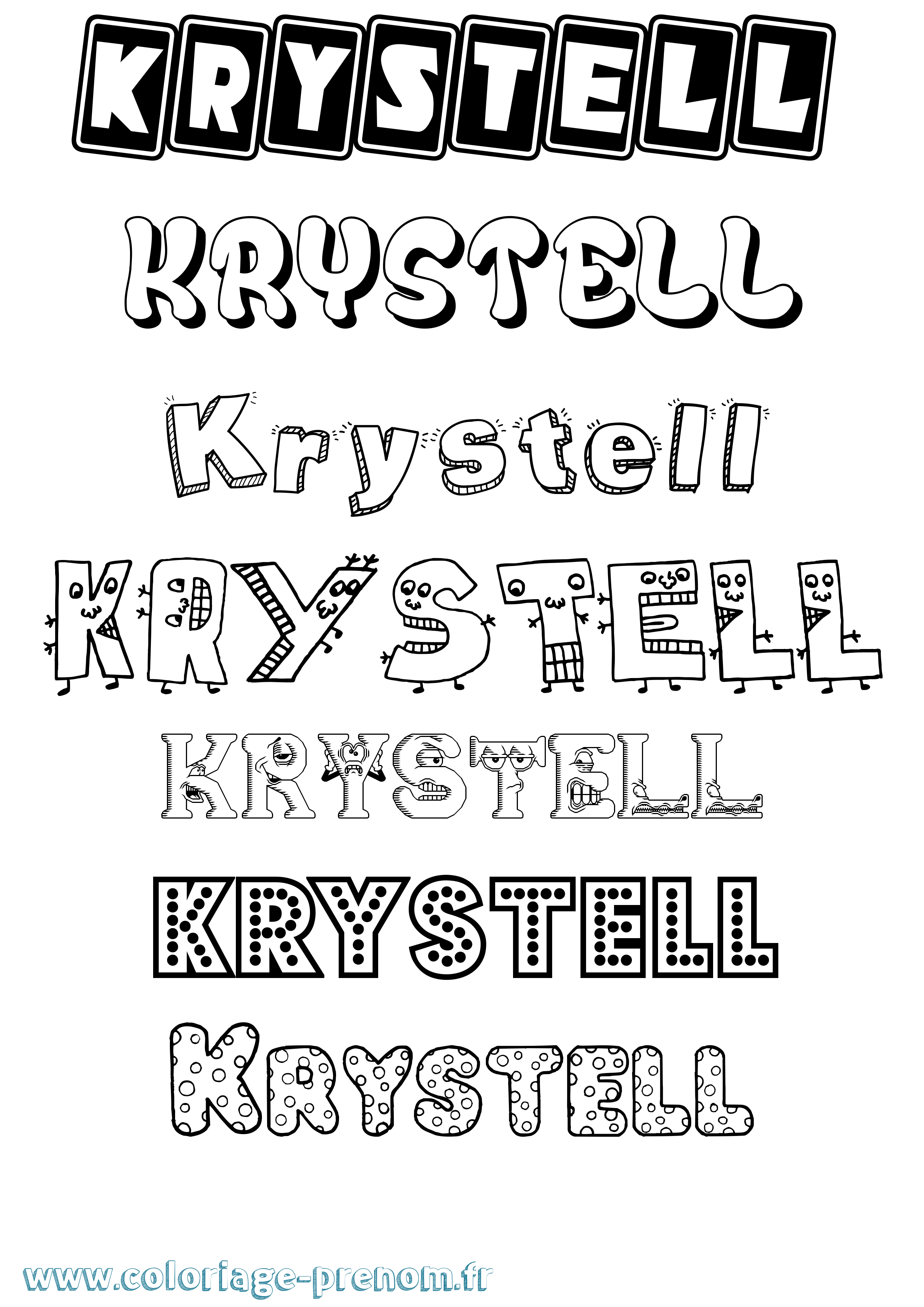 Coloriage Krystell Fun Coloriage prénom Krystell Fun
