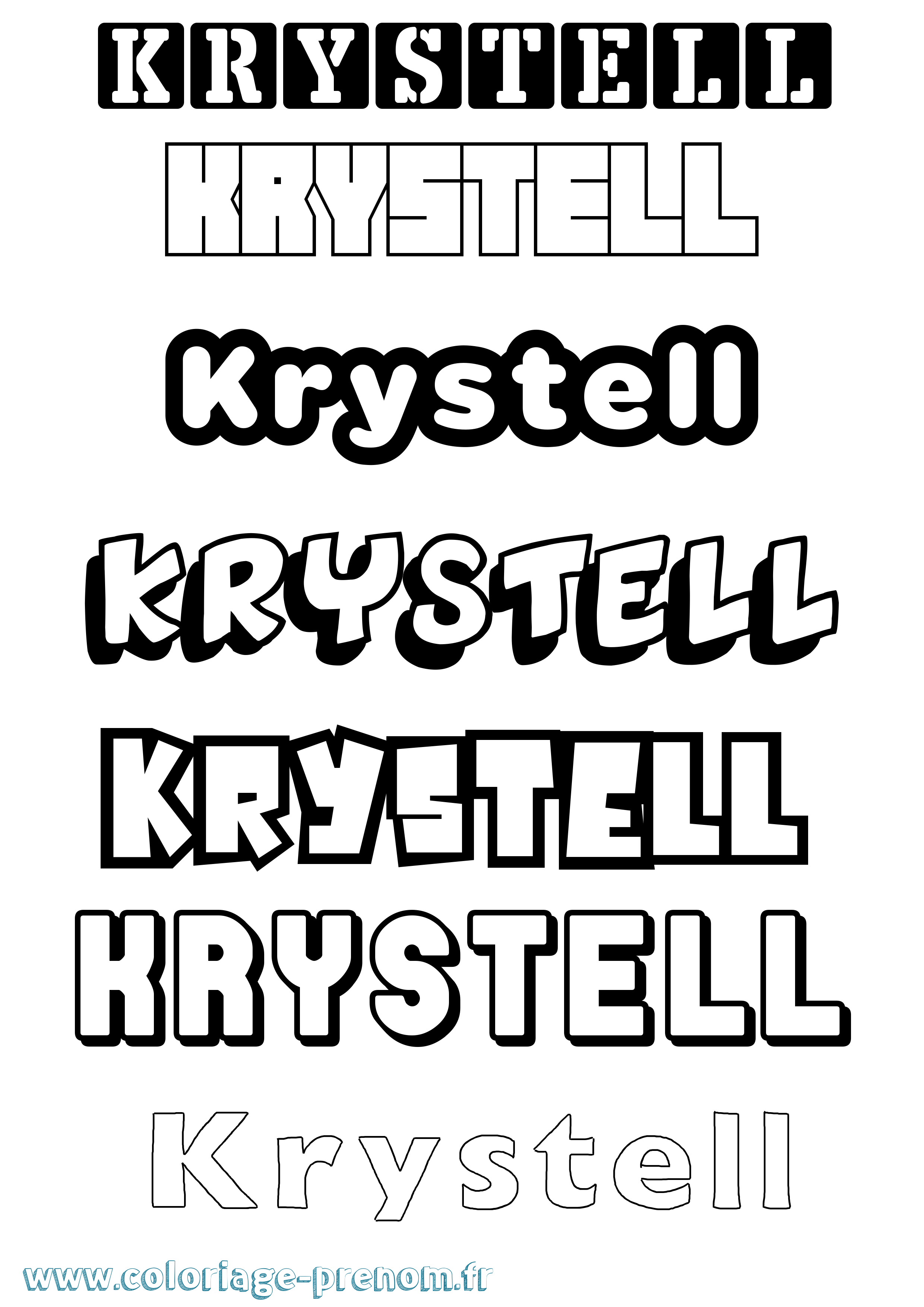 Coloriage Krystell Simple Coloriage prénom Krystell Simple