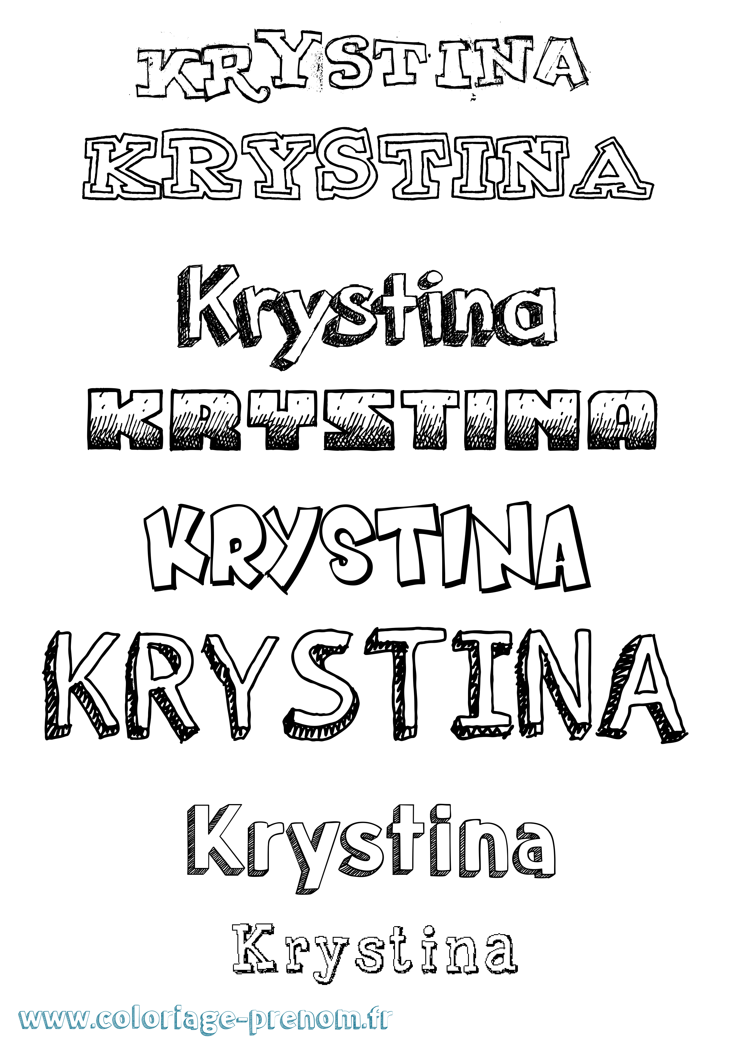 Coloriage Krystina Dessiné Coloriage prénom Krystina Dessiné